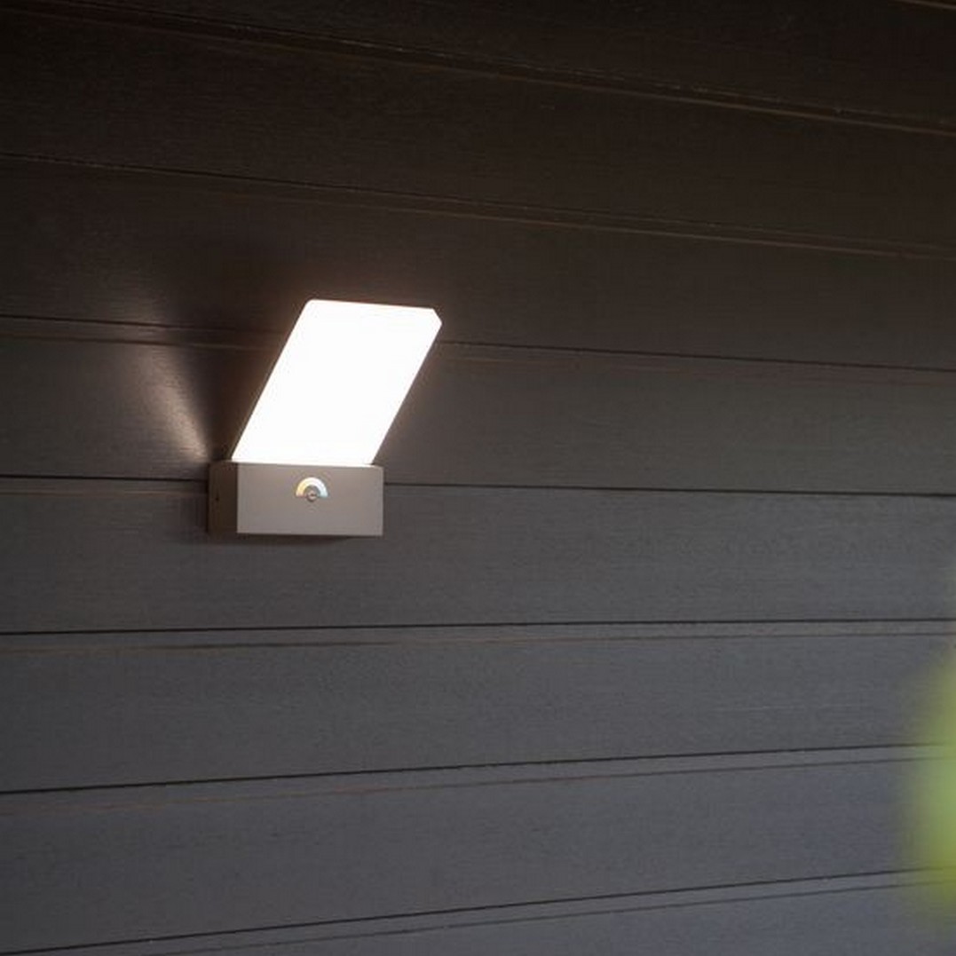 Lutec Pano - Applique d'extérieur - 14 x 13 x 19 cm - 17,5W LED inclus - IP54 - gris foncé