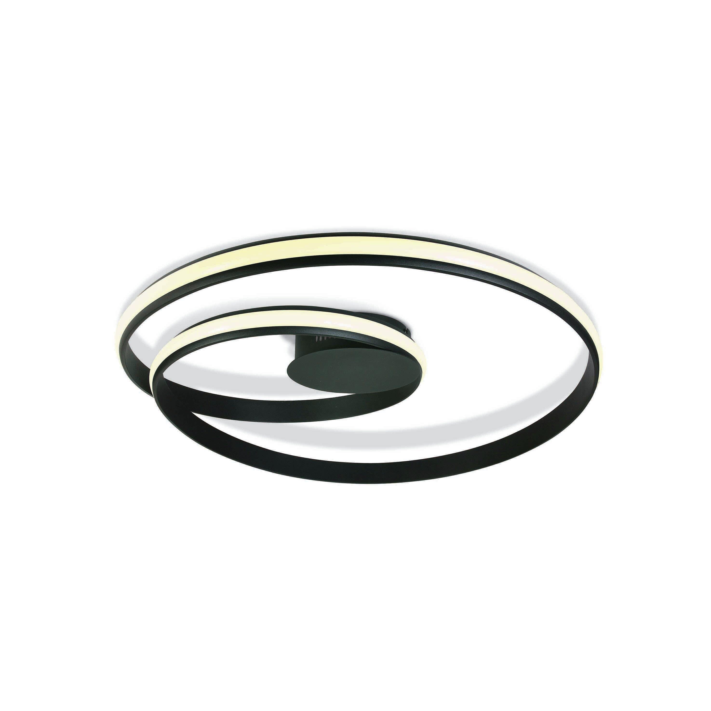 ONE Light Swirl - plafonnier - Ø ,5 cm - 30W LED inclus - noir