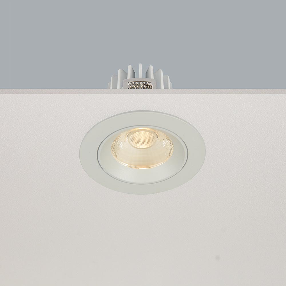 Artdelight Venice 2108 - spot encastré - Ø 80 mm, Ø 68 mm encastré - 8W LED dimmable inclus - IP44 - blanc