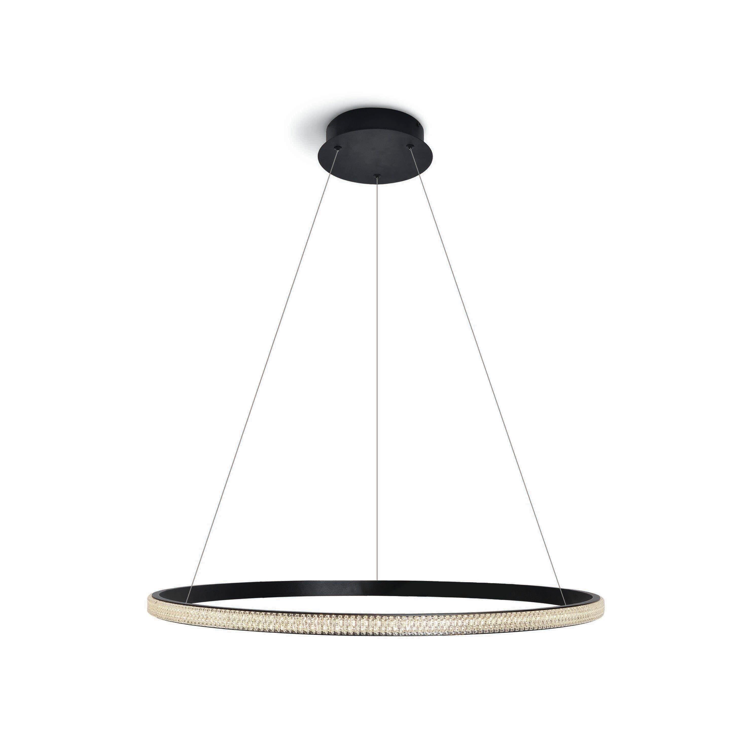 ONE Light Crystal Swirl - lampe suspendue - Ø cm - 20W LED inclus - noir