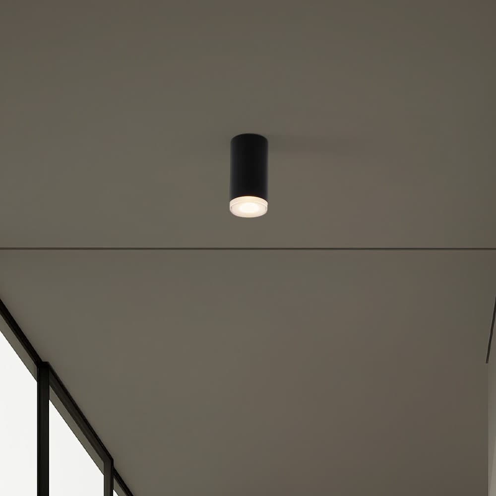 Nova Luce Mao - plafonnier - Ø 5,5 x 10,8 cm - IP44 - noir sablé