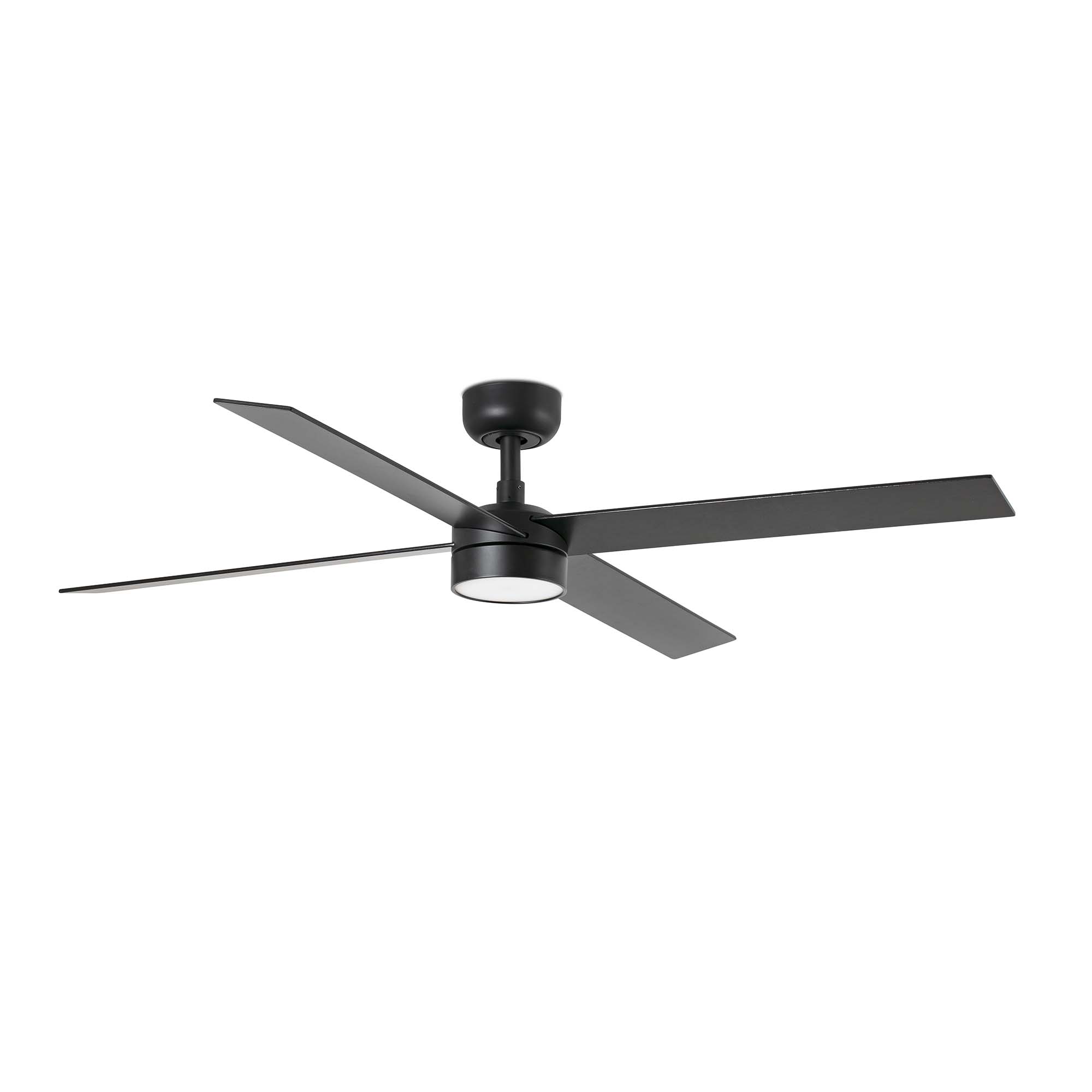 Faro Rudder L 4 - ventilateur de plafond avec lumière et télécommande - Ø ,6 cm - noir mat et noyer foncé