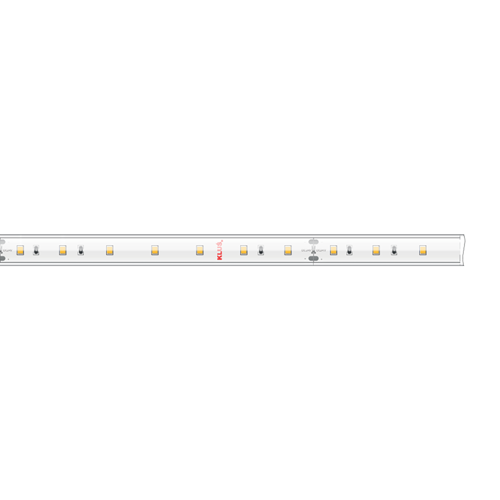 KLUS Bande LED - largeur 1cm, longueur - 24Vdc - dimmable - 4,8W LED par mètre - 70 LED par mètre - IP65