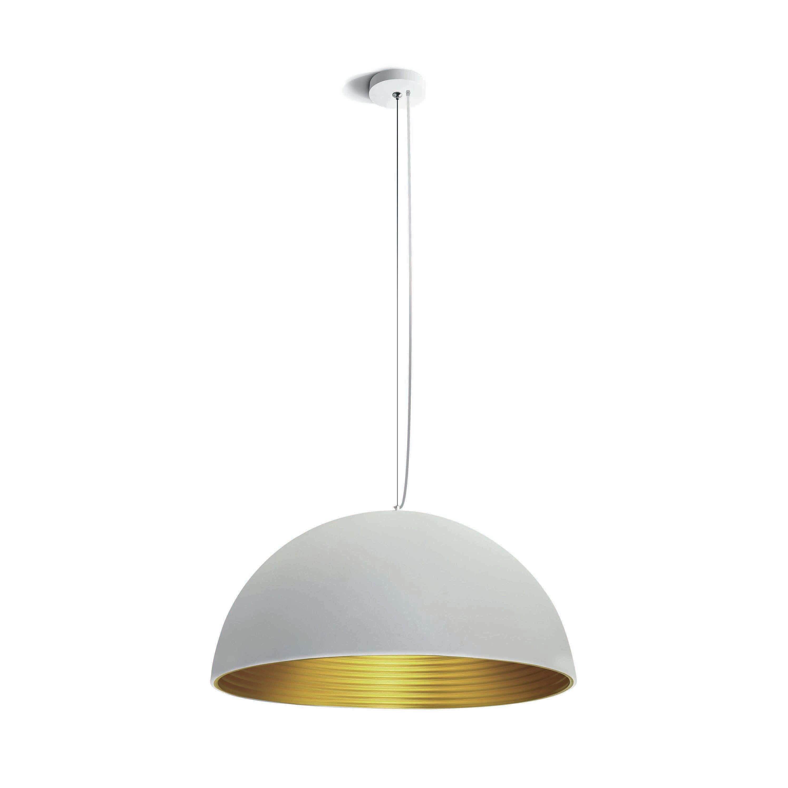 ONE Light Bowl Shade Pendant - lampe suspendue - Ø cm - blanc et laiton — vue 4