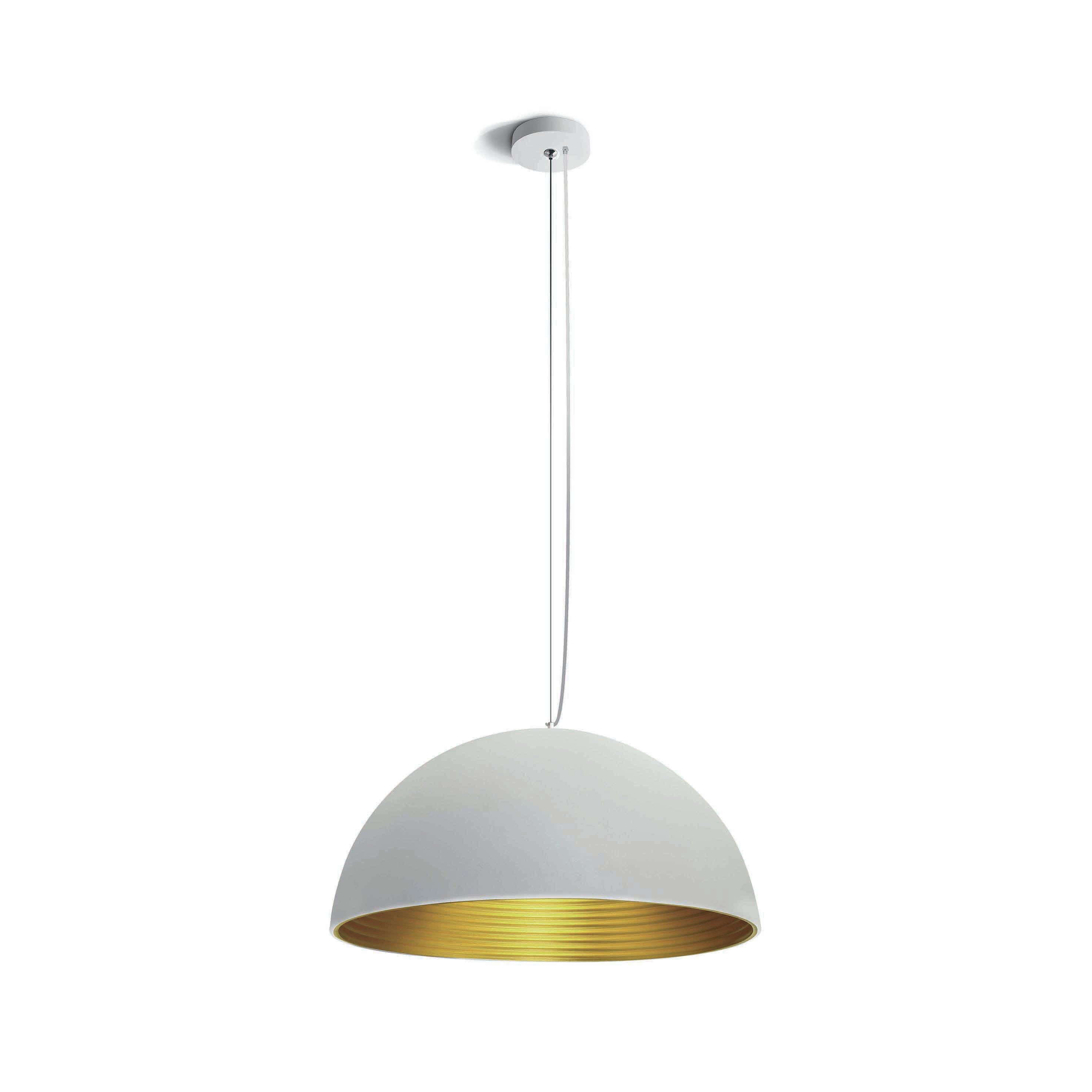 ONE Light Bowl Shade Pendant - lampe suspendue - Ø cm - blanc et laiton — vue 3