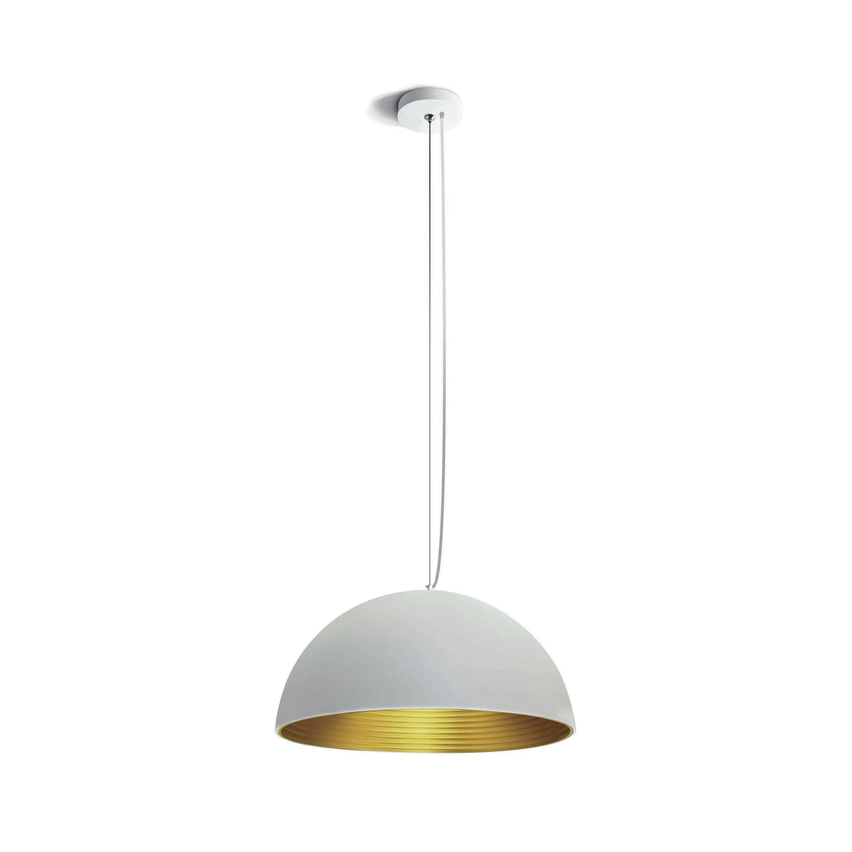 ONE Light Bowl Shade Pendant - lampe suspendue - Ø cm - blanc et laiton