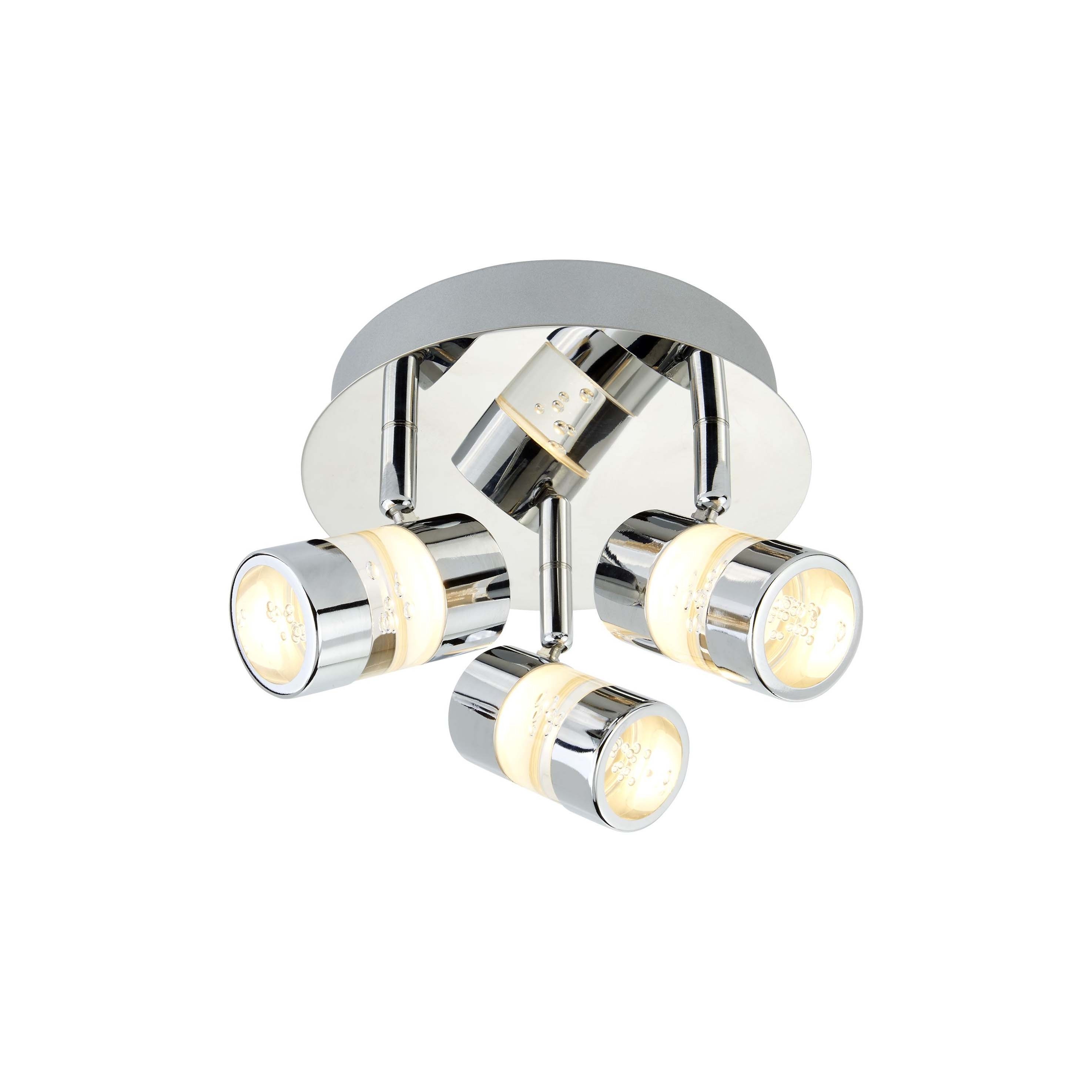 Searchlight Bubbles - spot en saillie 3L - Ø ,5 cm - ,5W LED dimmable inclus - IP44 - chrome