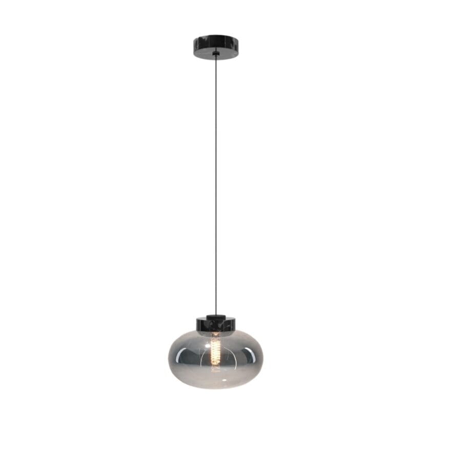 Maxlight Moonstone - lampe suspendue - Ø cm - verre fumé et noir
