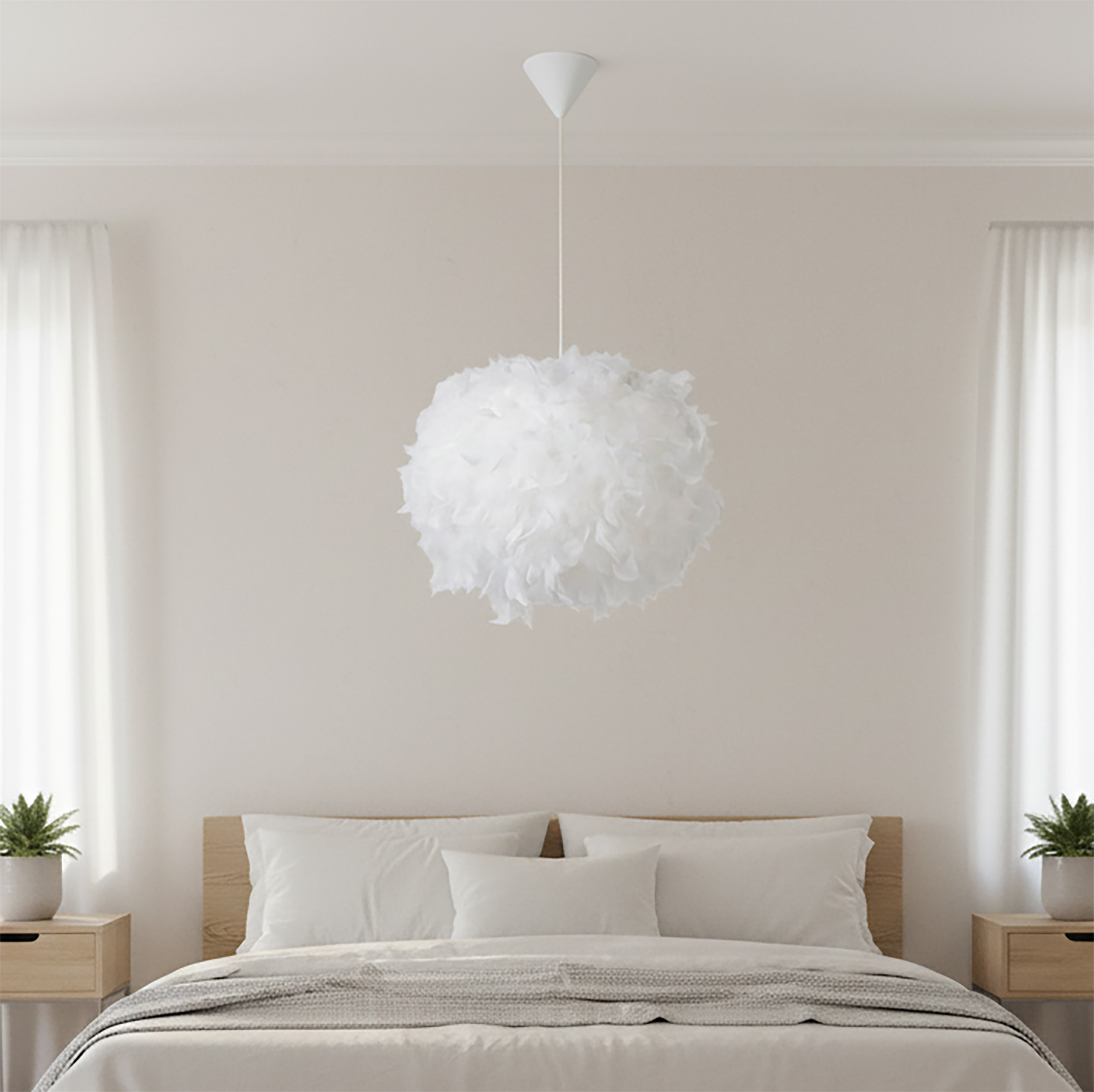 Lucide Goosy Soft - lampe suspendue - Ø x - blanc