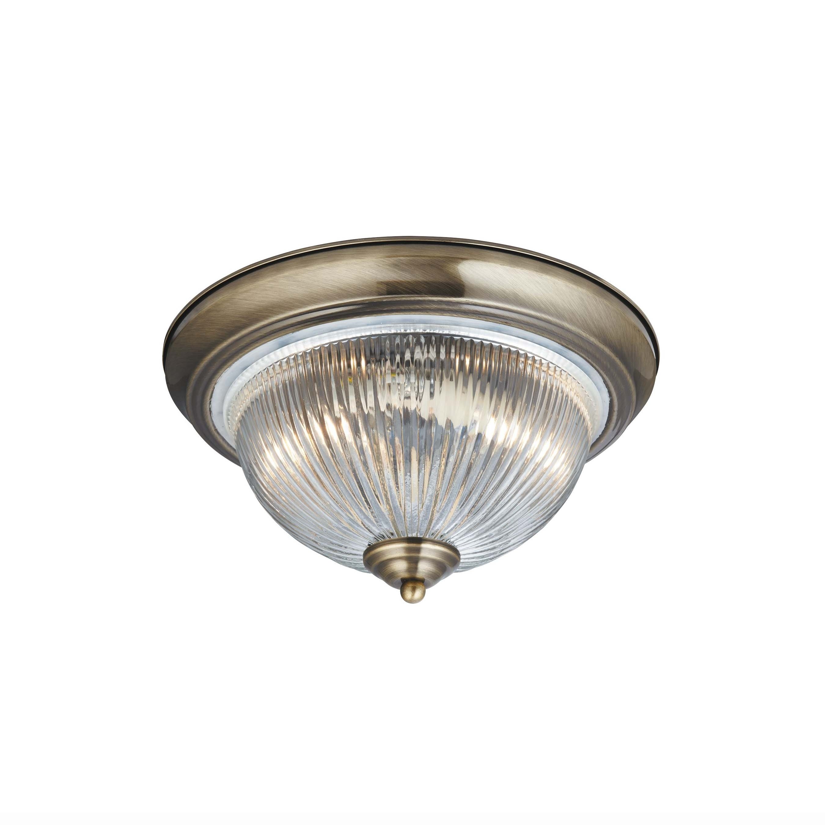 Searchlight Flush - plafonnier - Ø ,5 cm - IP44 - laiton antique