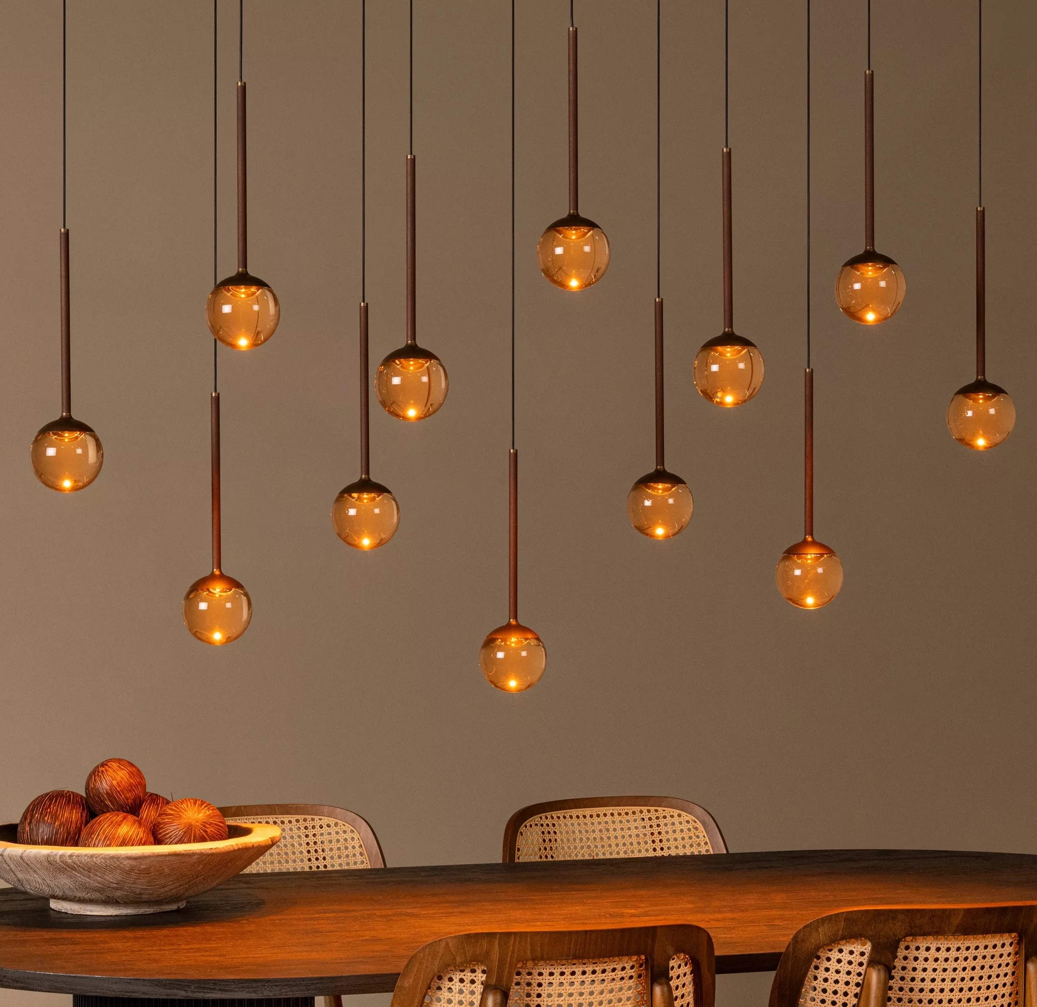 Lucide Calina - lampe suspendue - 143,2 x ,3 cm - W LED dimmables inclus - café