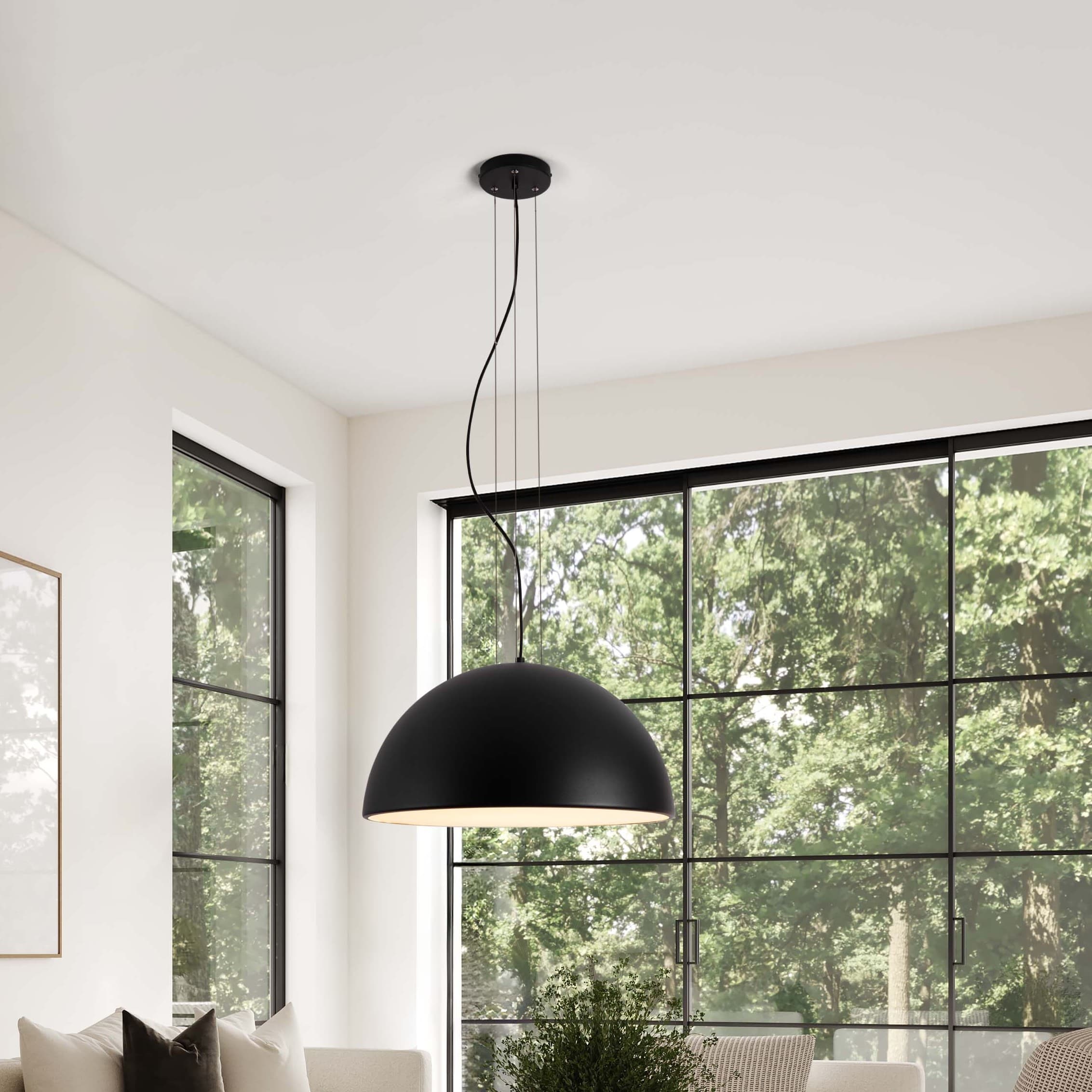 Nova Luce Tholos - lampe suspendue - Ø cm - noir sablé et blanc mat