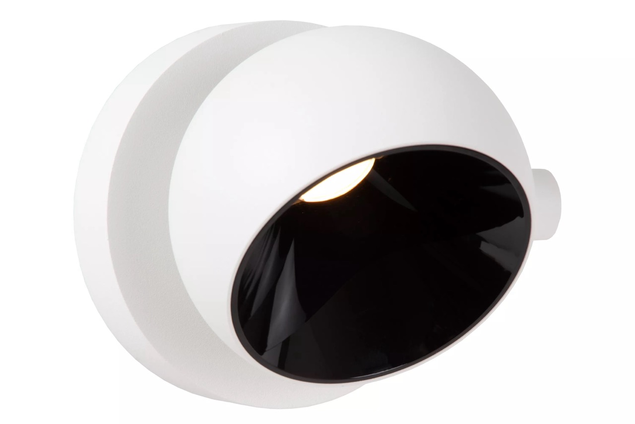 Lucide Esfera - spot de plafond - Ø 11,2 x 10,1 cm - 10W LED dimmable inclus - blanc avec noir