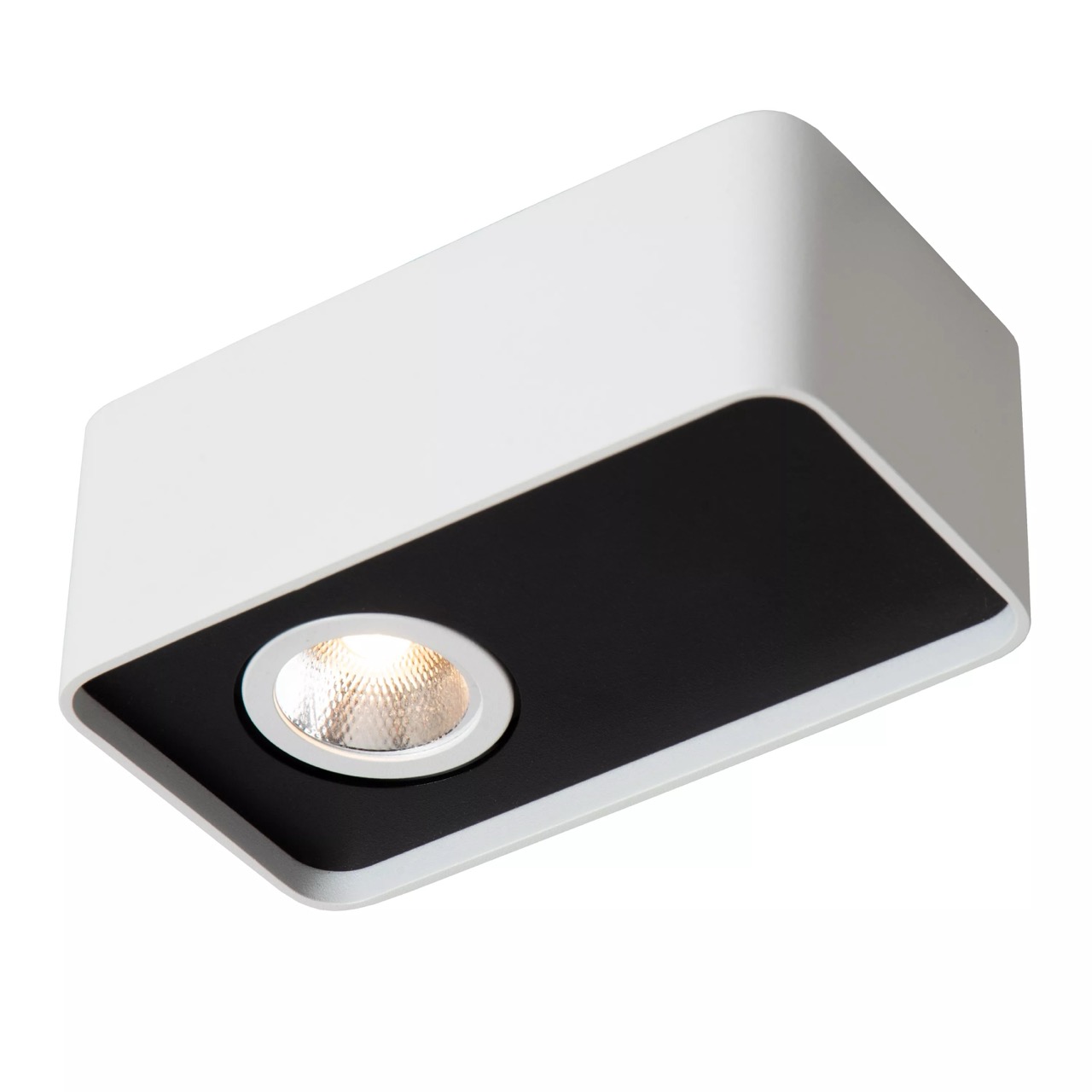Lucide Angular - spot de plafond - x 5 cm - 6W LED dimmable inclus - blanc avec noir