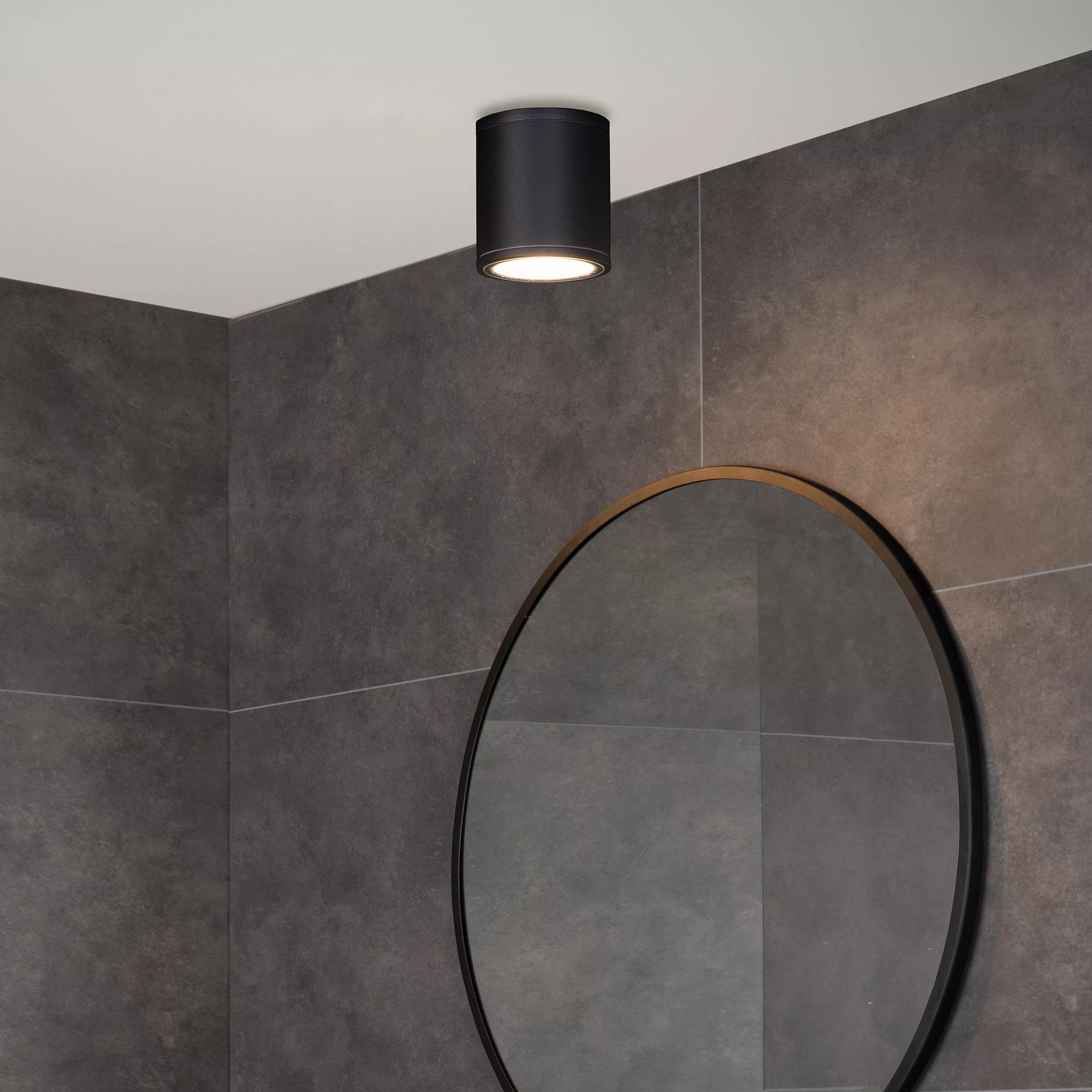 Lucide Aven - spot en saillie - Ø cm - IP65 - noir