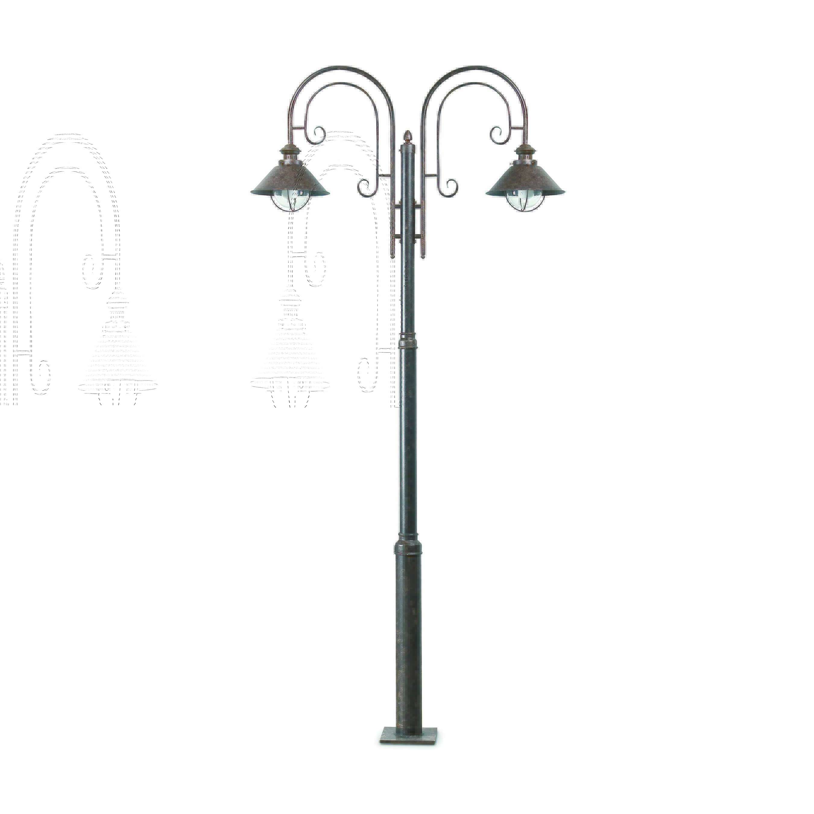 Faro Nautica - lampadaire - ,5 x - IP33 - brun rouille