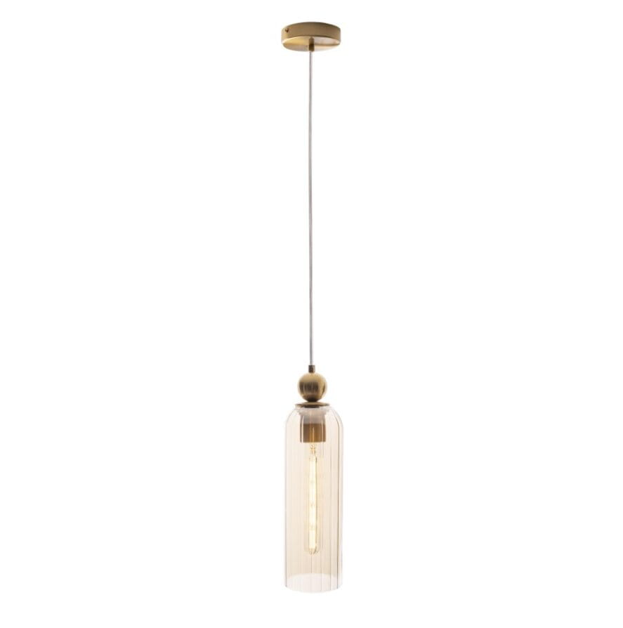 Maxlight Campanila - lampe suspendue - Ø cm - laiton et ambre