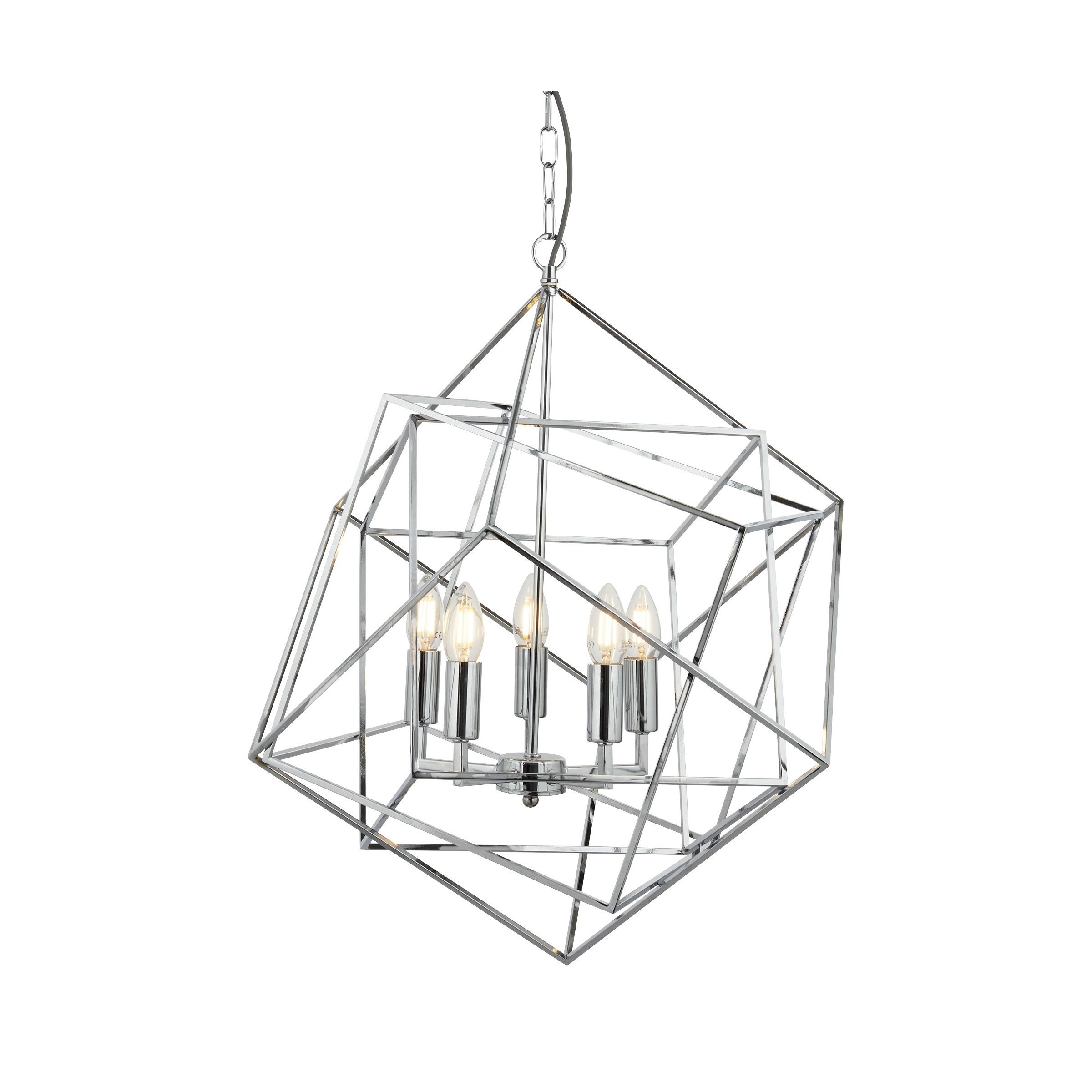 Searchlight Cube - lustre - Ø cm - chrome