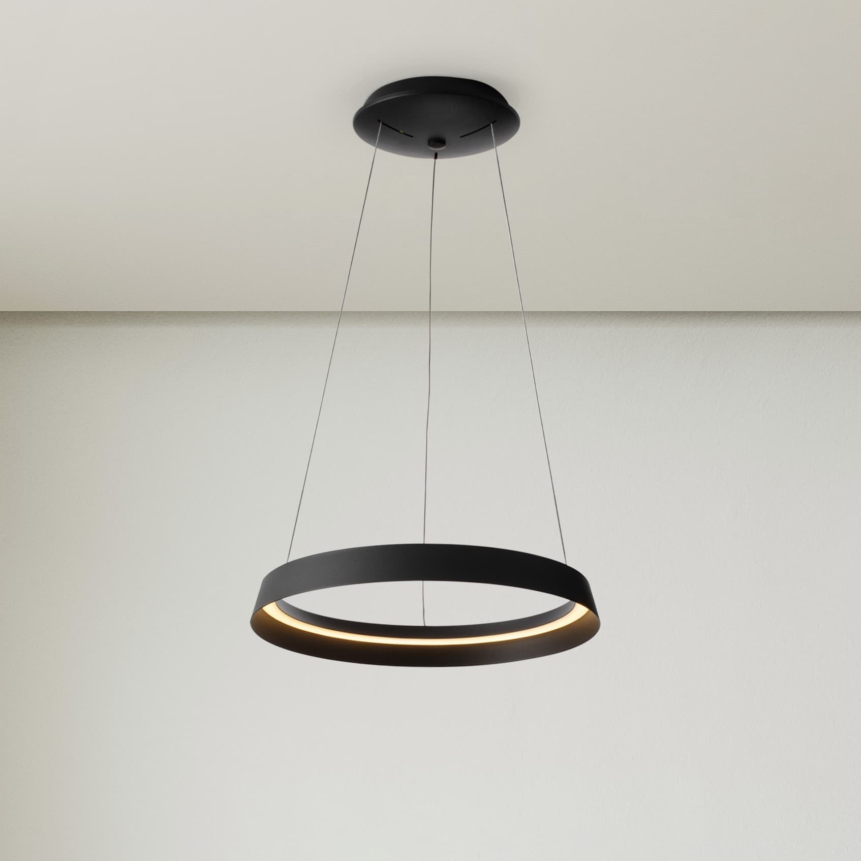 Nova Luce Ormi - lampe suspendue - Ø cm - 38W dimmable LED inclus - noir sablé