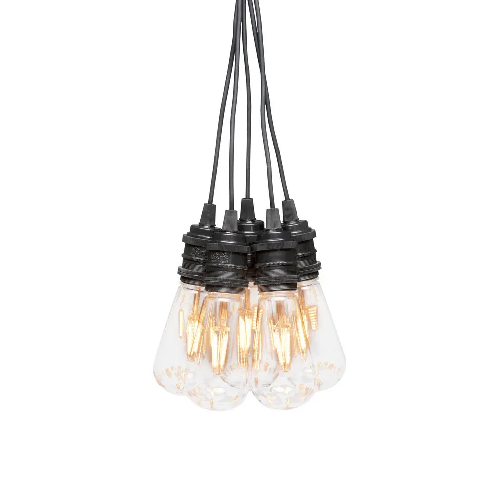 Konstsmide - cordon lumineux décoratif avec fonction variateur - kit de démarrage - longueur 9,15 mètres plus cordon 10,85 mètres - 10 ampoules LED remplaçables incluses - 7W - IP44 - noir