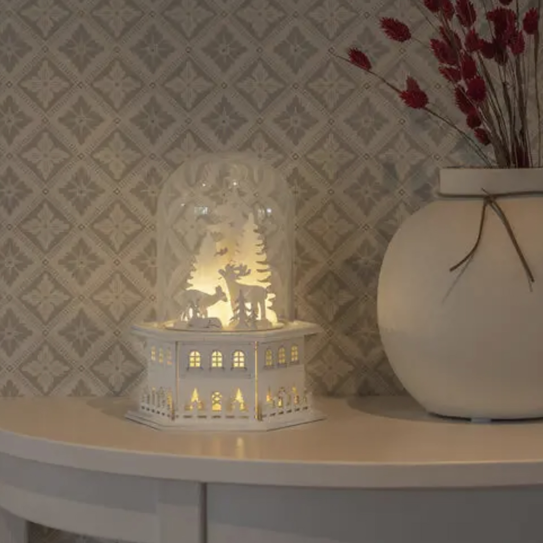 MODÈLE D’EXPOSITION - Konstsmide lumières de Noël - maison de Noël en bois - x 23,5 cm - blanc