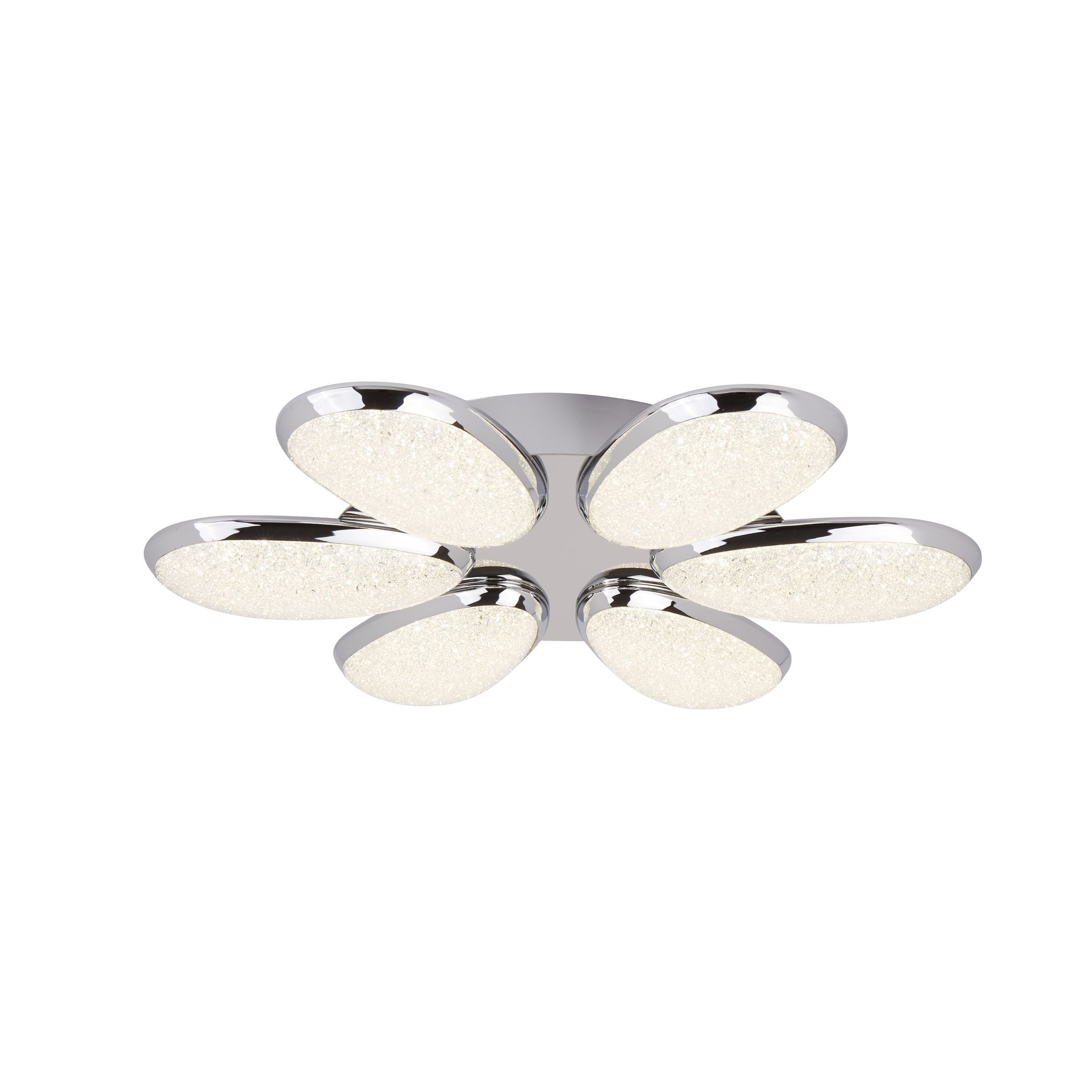 Searchlight Lori - plafonnier - Ø cm - 48W LED dimmable inclus - chrome et blanc