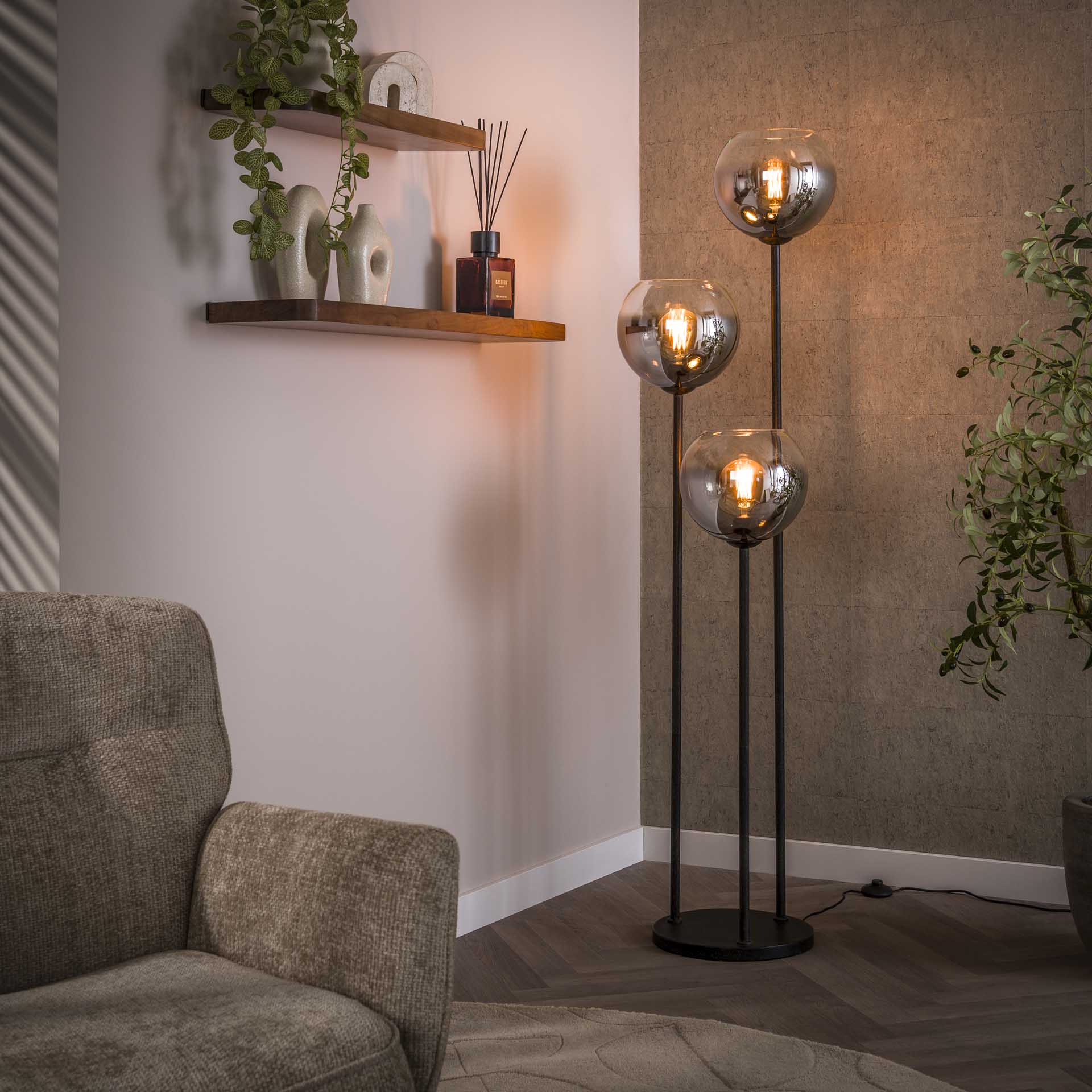 Vico Bubble Shaded 3L - lampadaire - Ø cm - noir