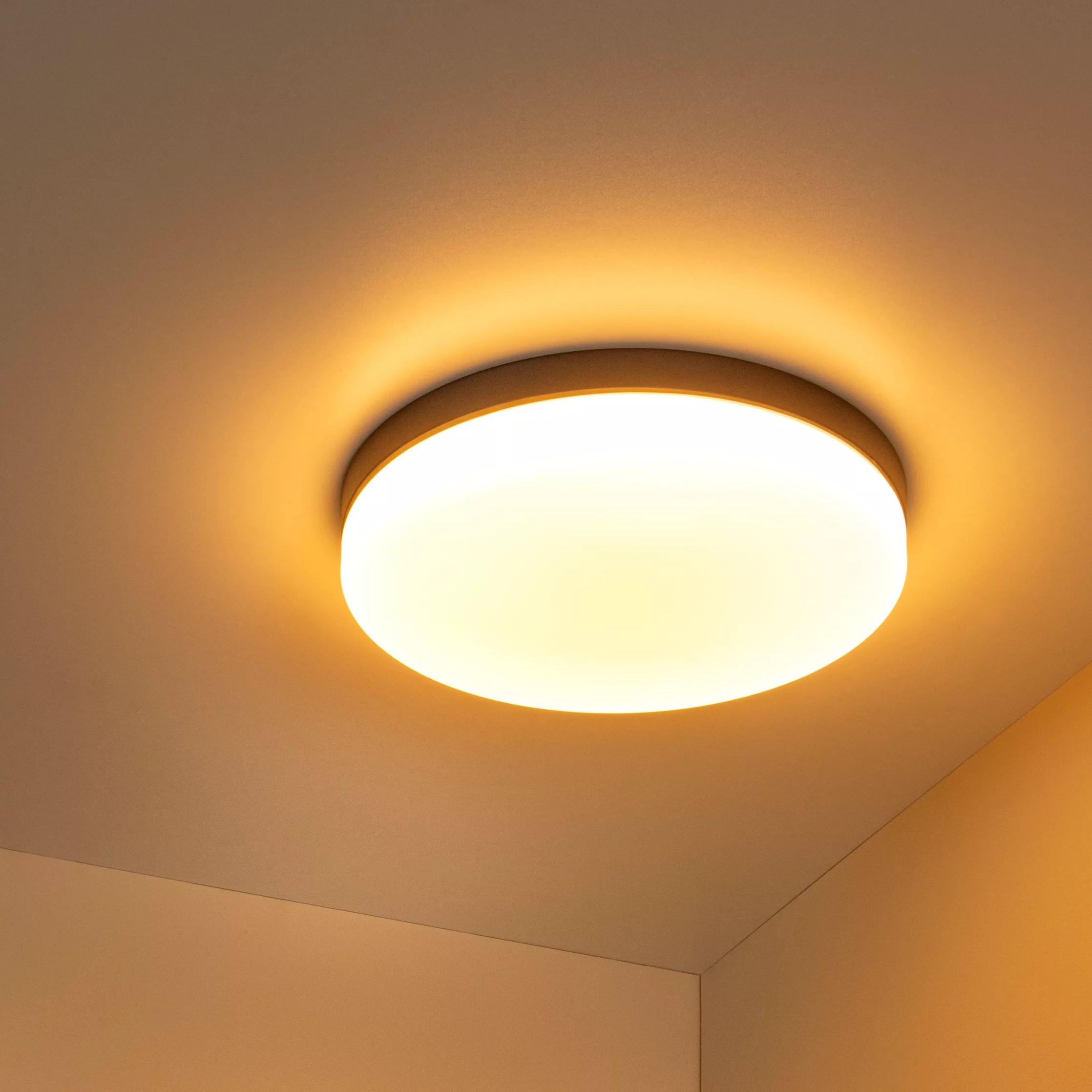 Lucide Biskit - plafonnier avec détecteur de mouvement - Ø ,5 cm - 36W LED inclus - IP44 - noir
