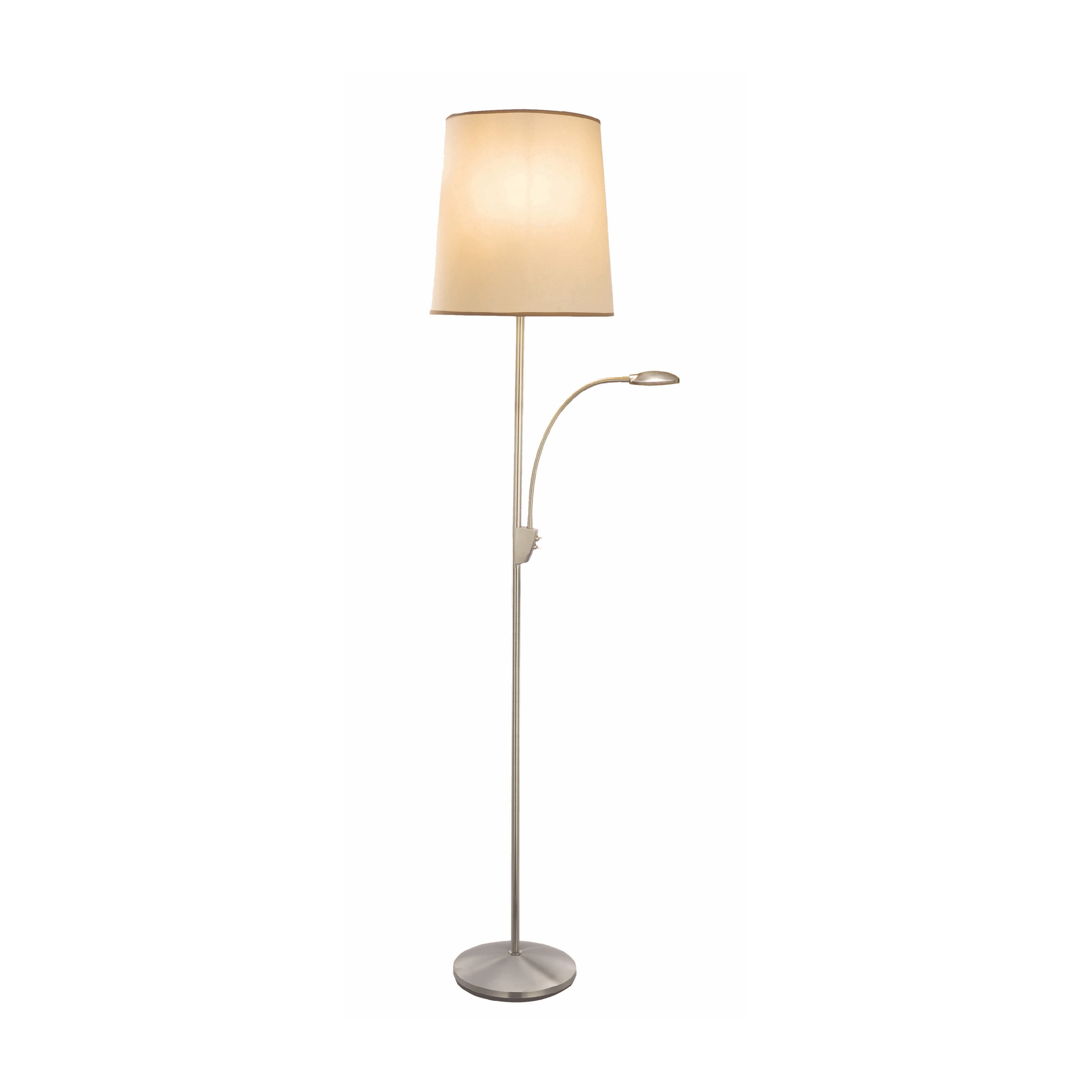 Artdelight Hugo - lampadaire - - 5W LED inclus - acier mat et brun
