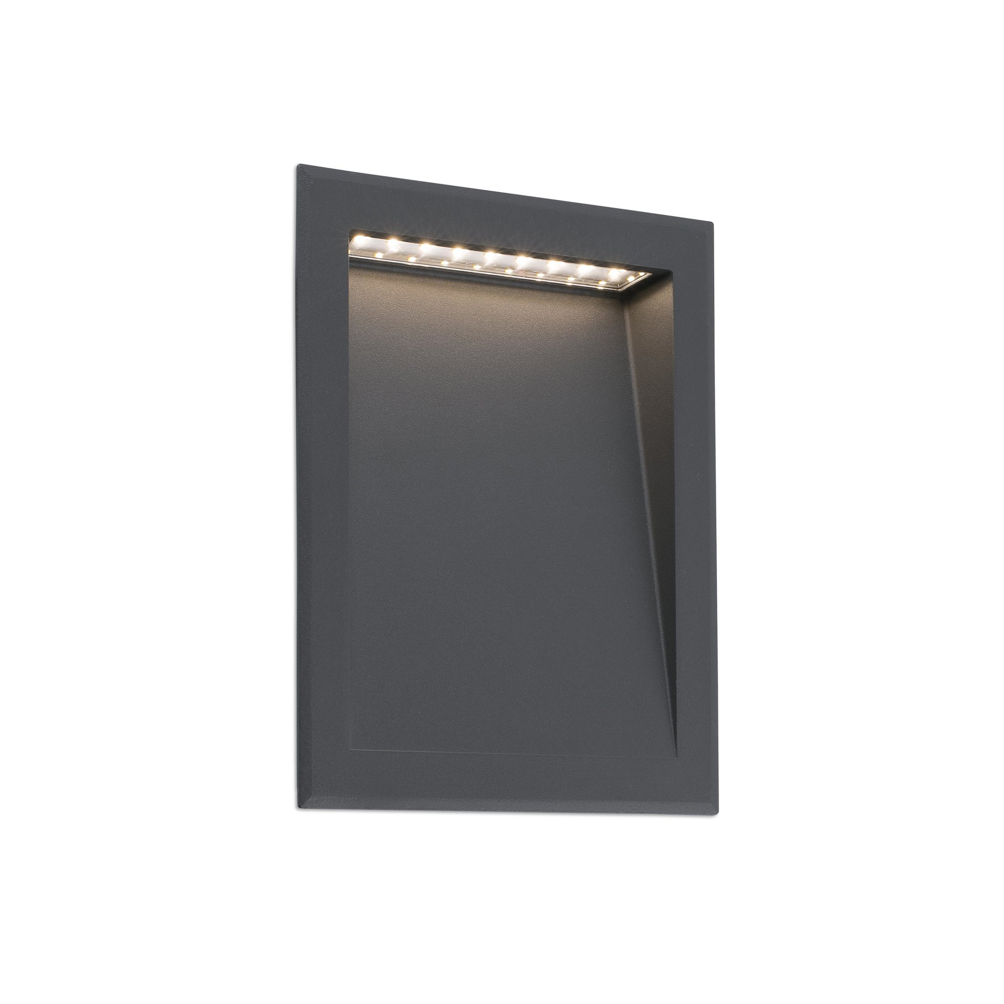 Faro Soun - applique encastrée - 19,3 x 7,3 x 23,8 cm - 8W LED inclus - IP65 - gris foncé