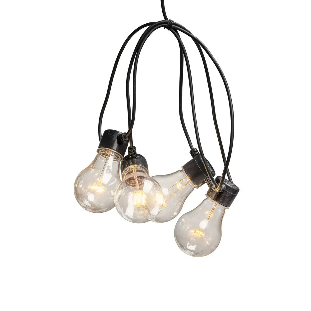 Konstsmide - guirlande lumineuse décorative avec fonction variateur - kit de démarrage - 9,15 mètres de longueur plus 10,85 mètres de cordon - 10 ampoules LED incluses - 3,4W - IP44 - noir