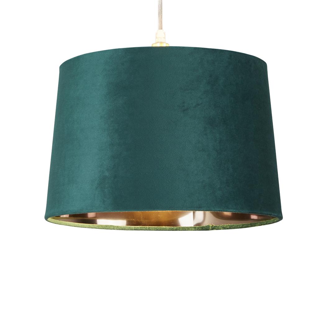 Searchlight Abat-jour Drum - Ø cm - vert émeraude et or