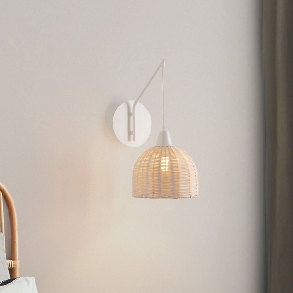 Nova Luce Fado - applique murale - Ø 20,5 x - rotin naturel