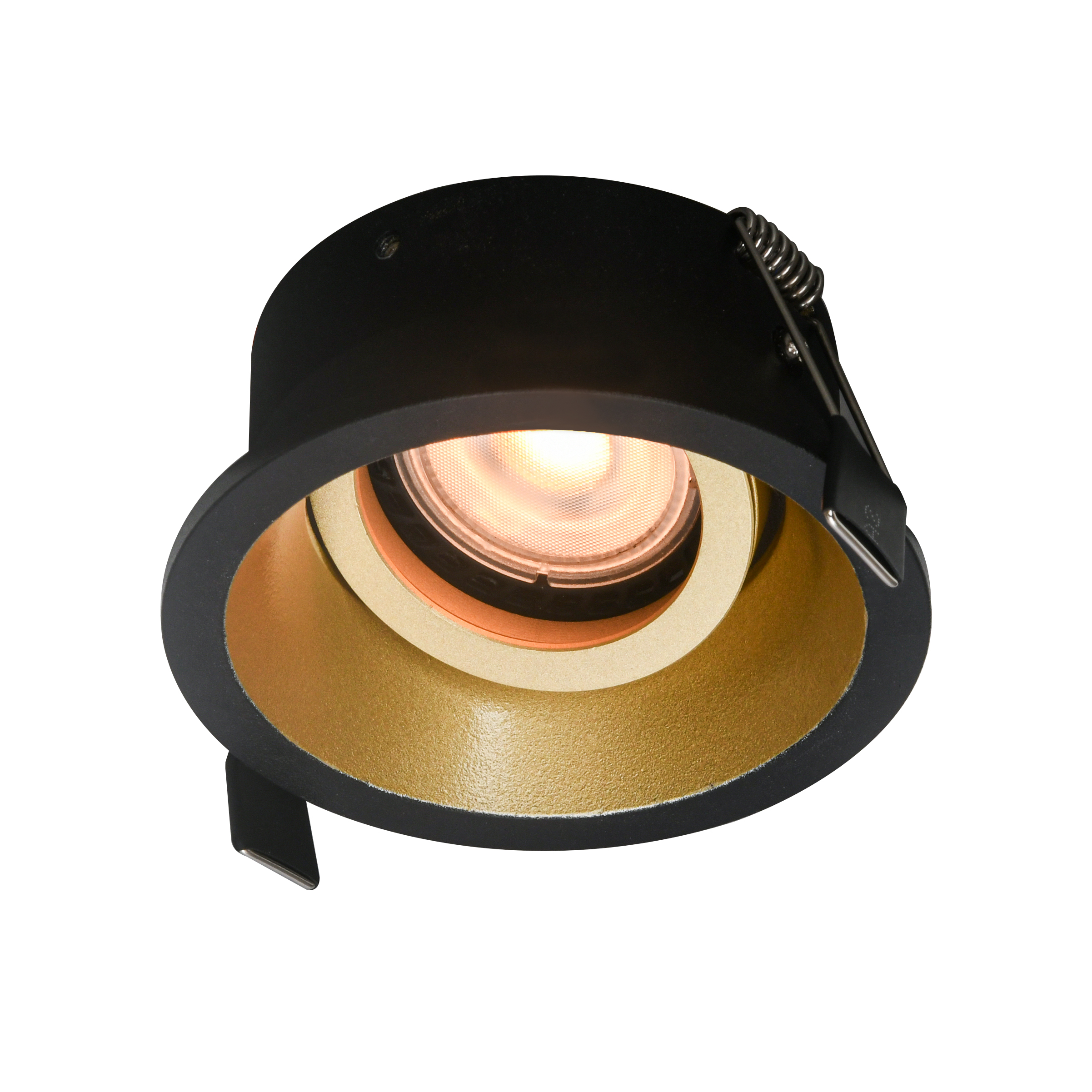 Artdelight Roura – spot encastré orientable – Ø 90 mm, Ø 82 mm encastrement – noir et or
