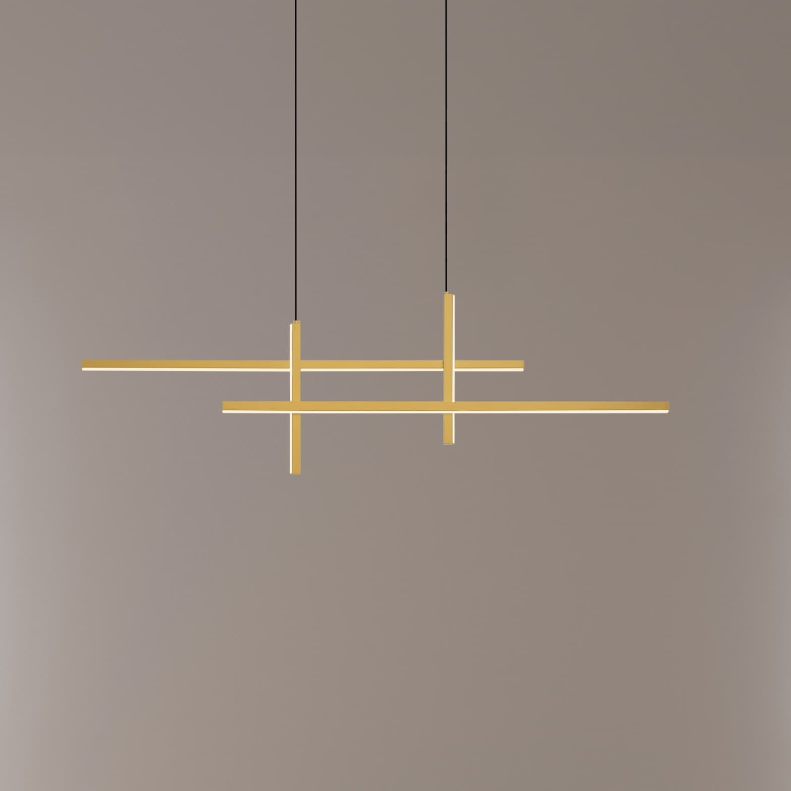 Nova Luce Antama - lampe suspendue - x 5 cm - 43W dimmable LED inclus - noir sablé et or