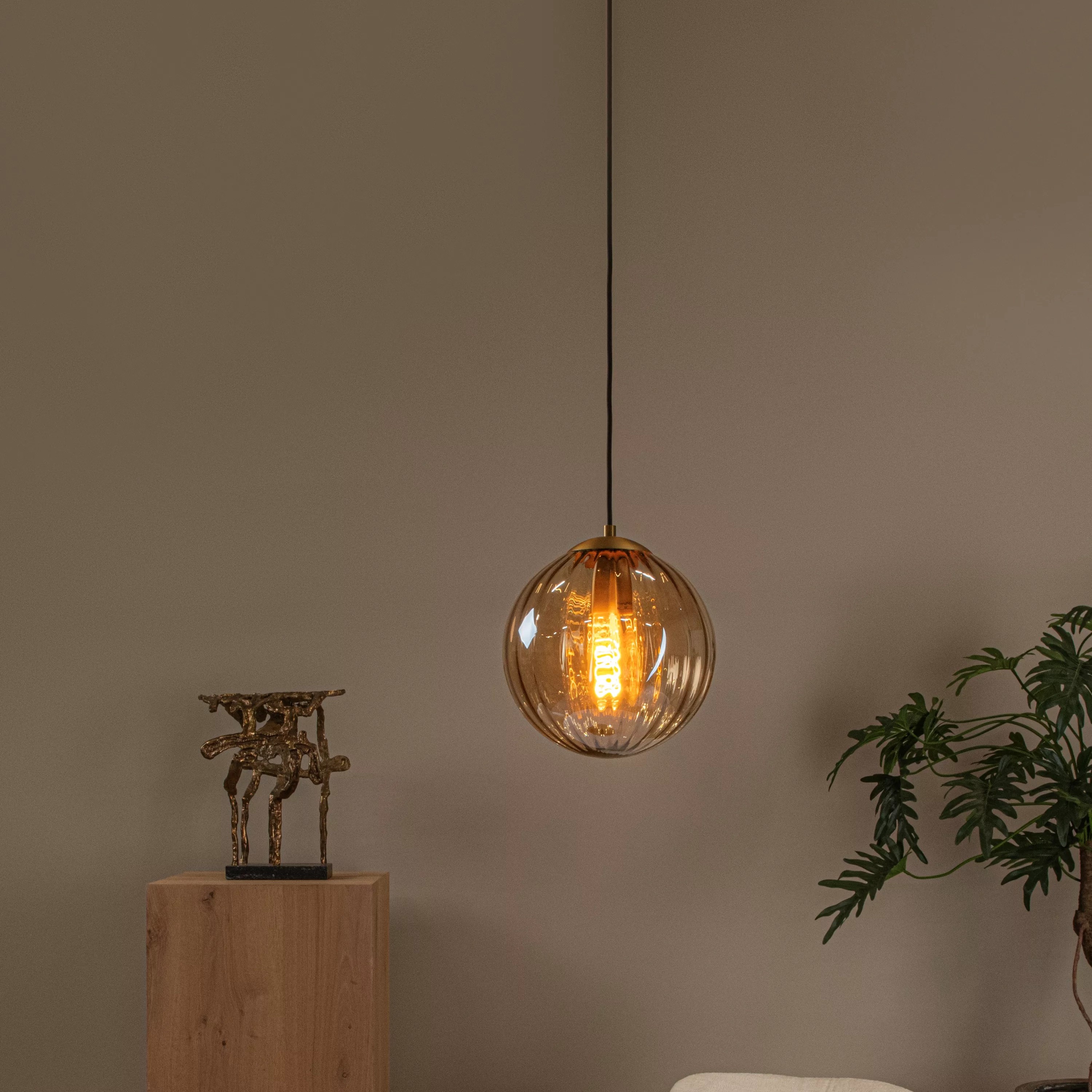 Lucide Monsaraz - lampe suspendue - Ø cm - ambre