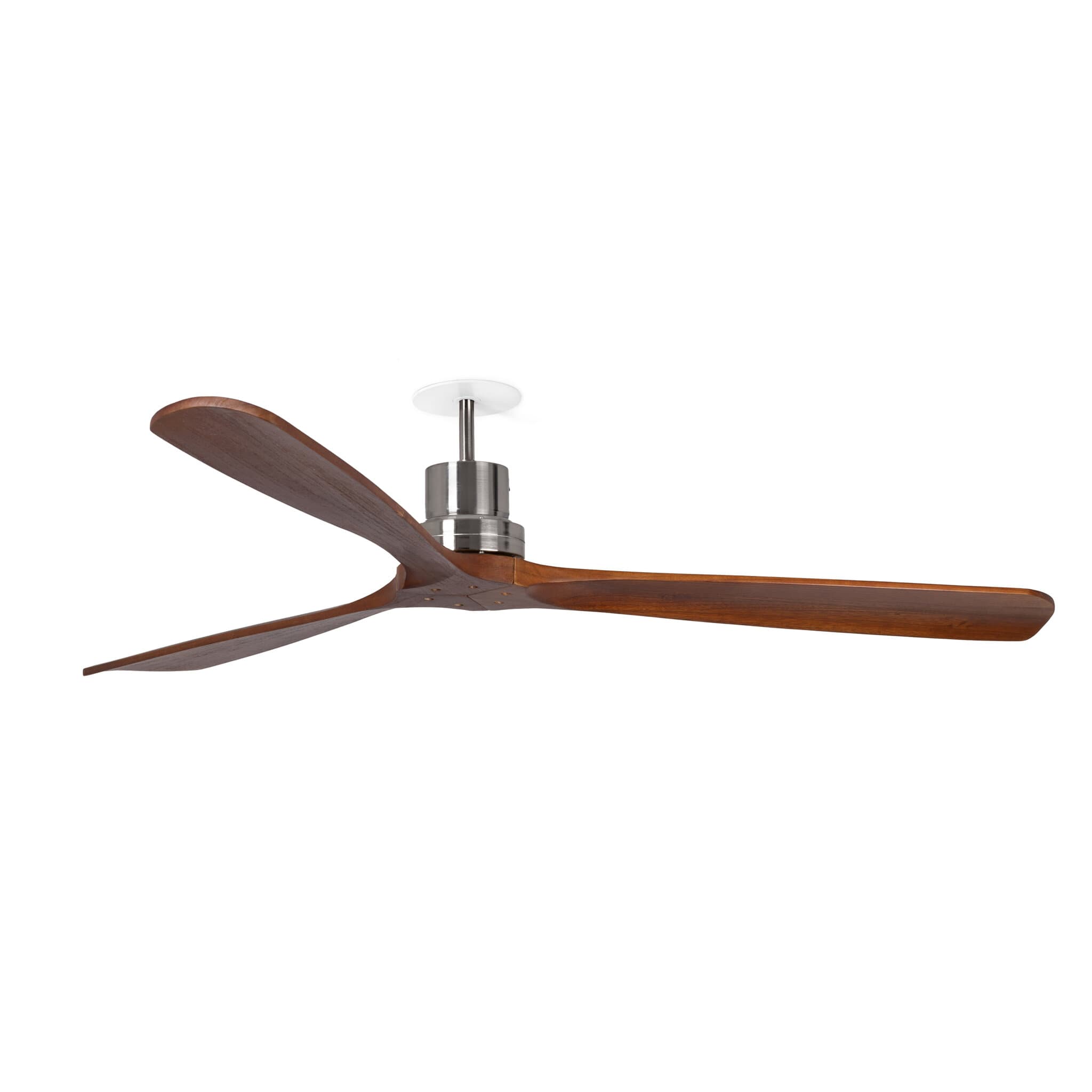 Faro Lantau L - ventilateur de plafond avec rosace encastrée - Ø - nickel mat et noyer
