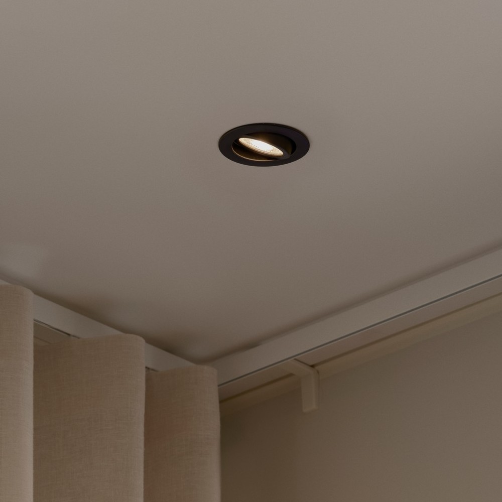 Nordlux Monolo 3-Kit - spot encastré - Ø 82 mm, Ø 68 mm taille d"encastrement - 3 niveaux de gradation - 4,8W LED inclus - noir