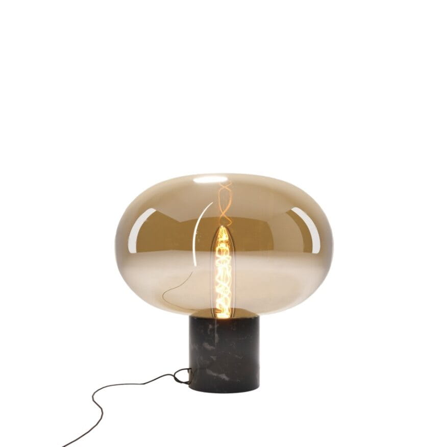 Maxlight Moonstone - lampe à poser - Ø cm - verre ambré et noir