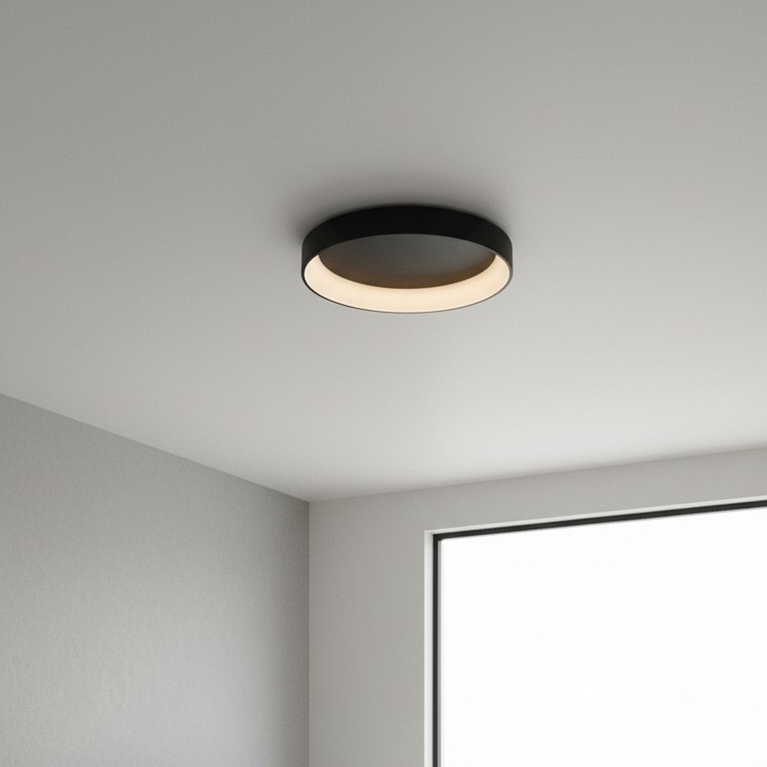 Lucide Talowe - plafonnier - Ø cm - 80W LED dimmable inclus - noir