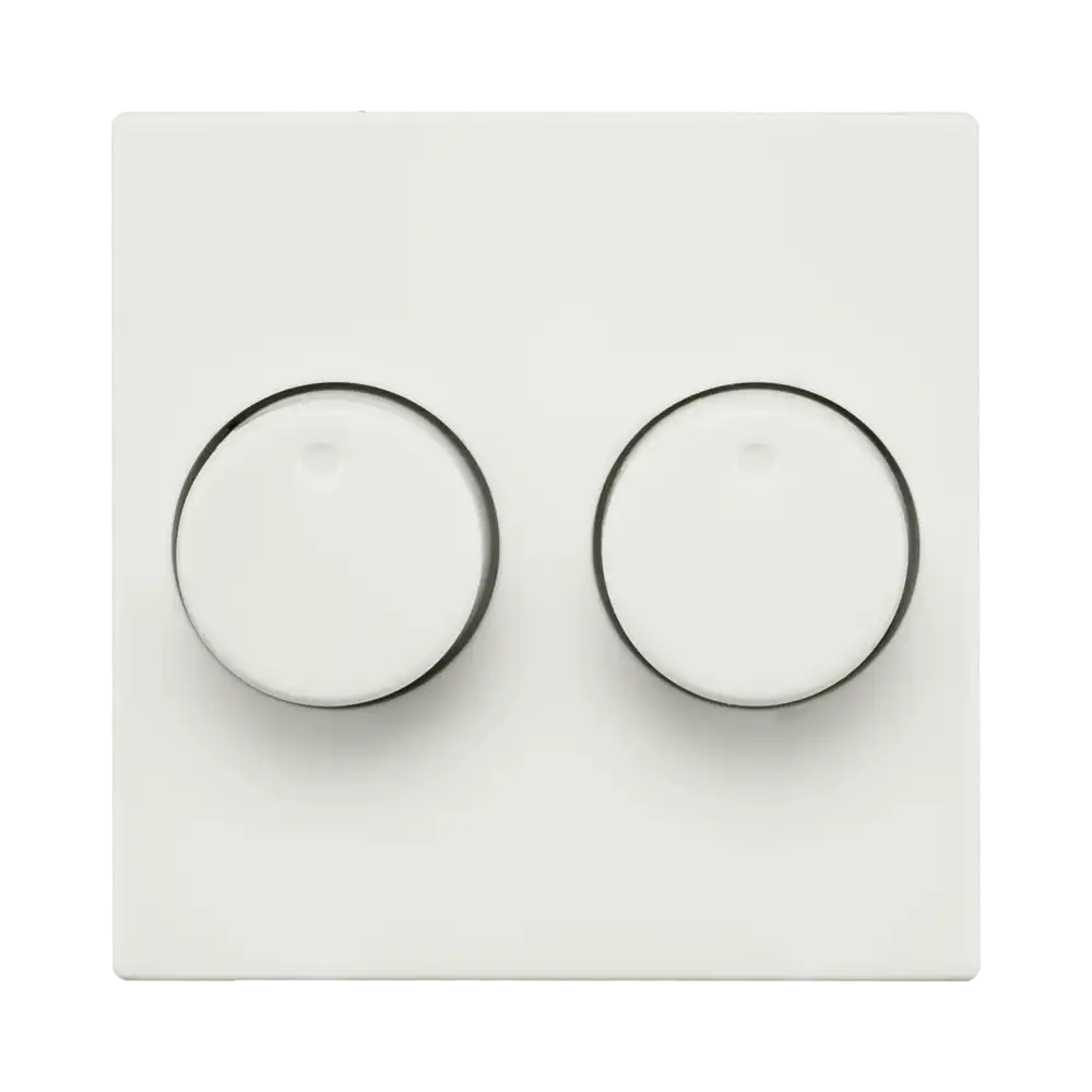 Ion Industries V1/J1 - plaque centrale avec double bouton variateur - blanc mat