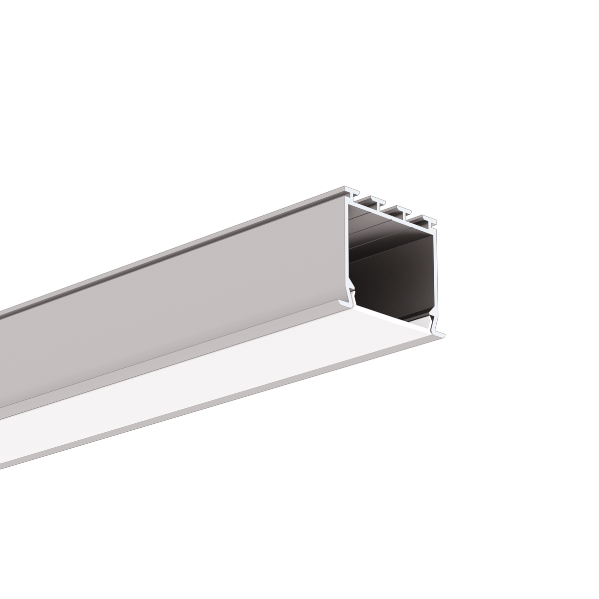 Klus Lokom - profilé LED encastré - 3,02 x 2, - argent anodisé