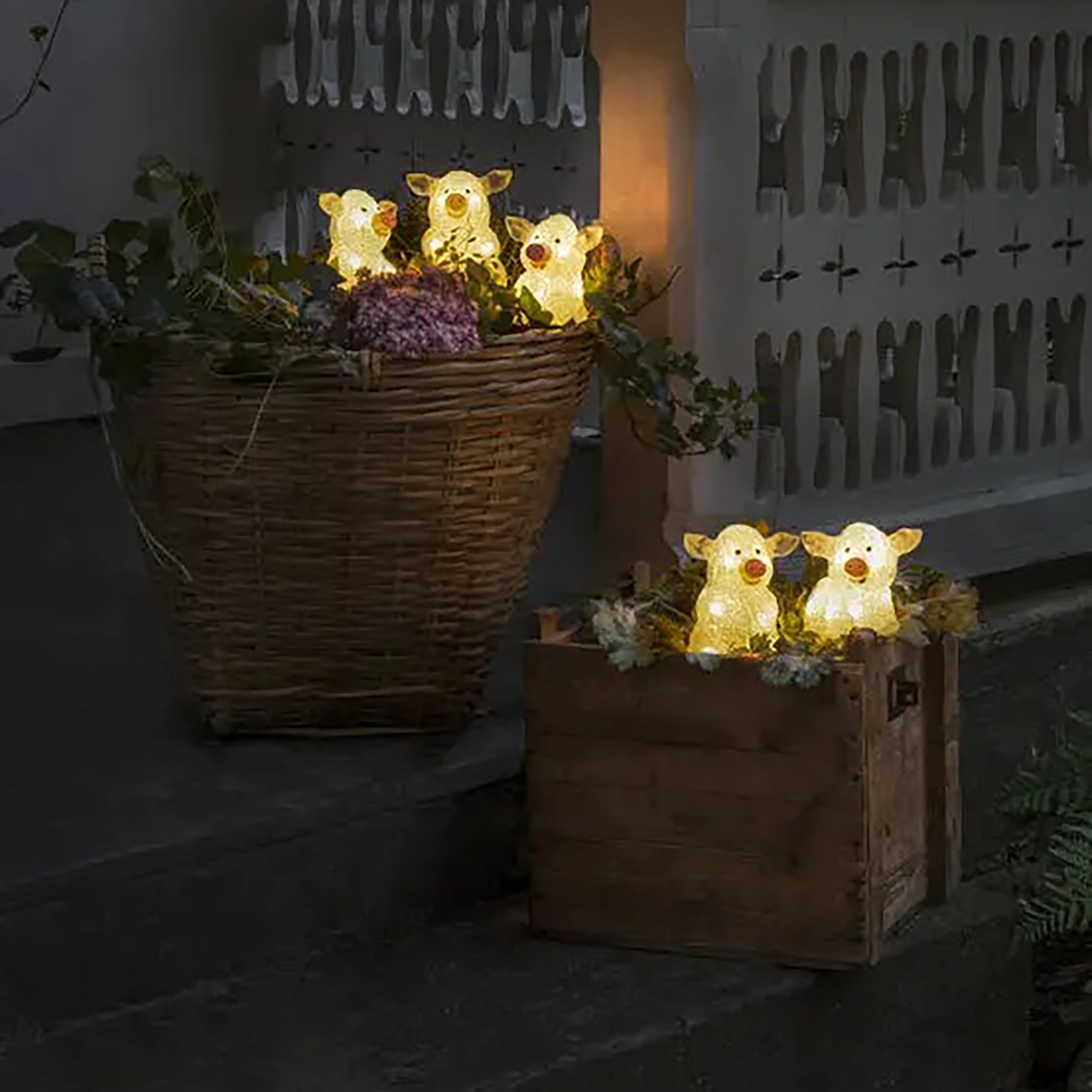Konstsmide Lumières de Noël - cochons - x - IP44 - transparent