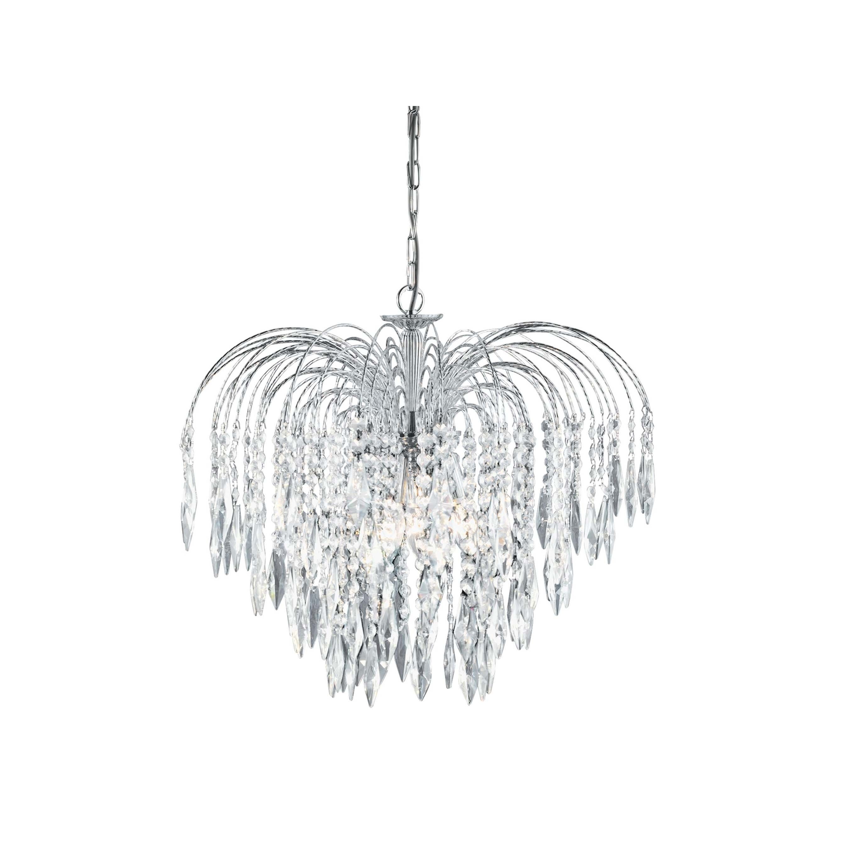Searchlight Waterfall - lampe suspendue - Ø cm - chrome et transparent
