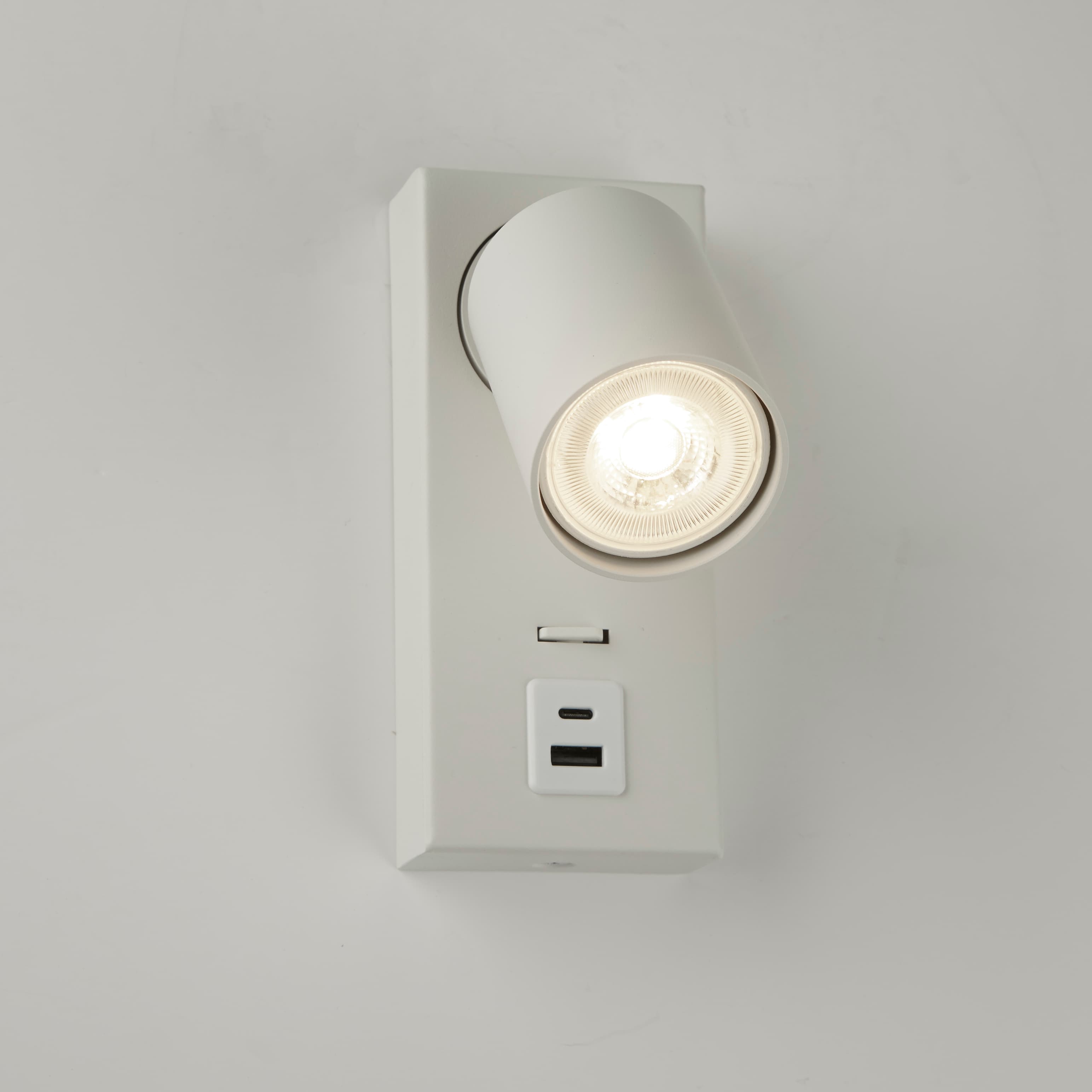 Projectlight Phoebe - spot en saillie avec port USB - 11,5 x cm - blanc