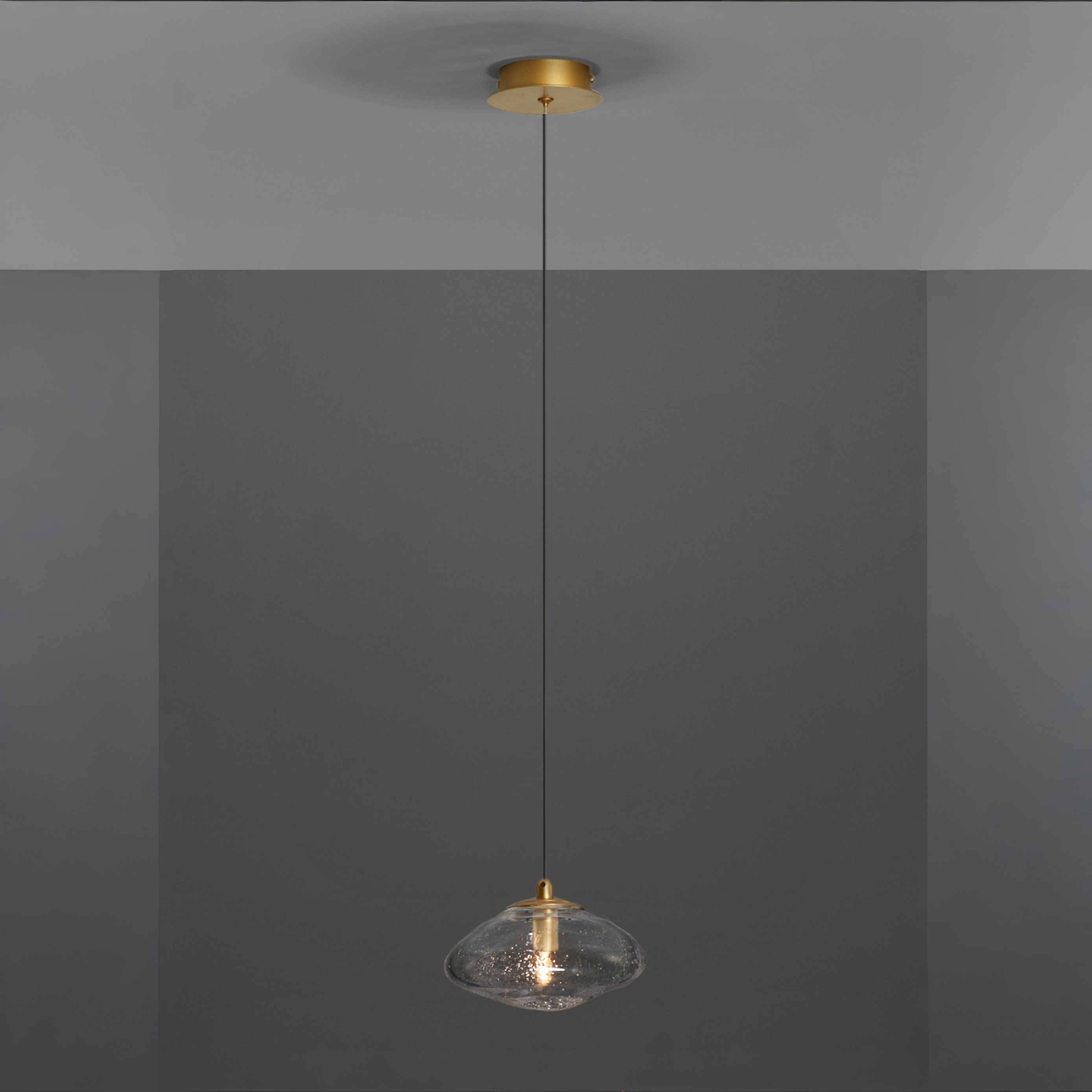 Nova Luce King - lampe suspendue - Ø cm - or et transparent