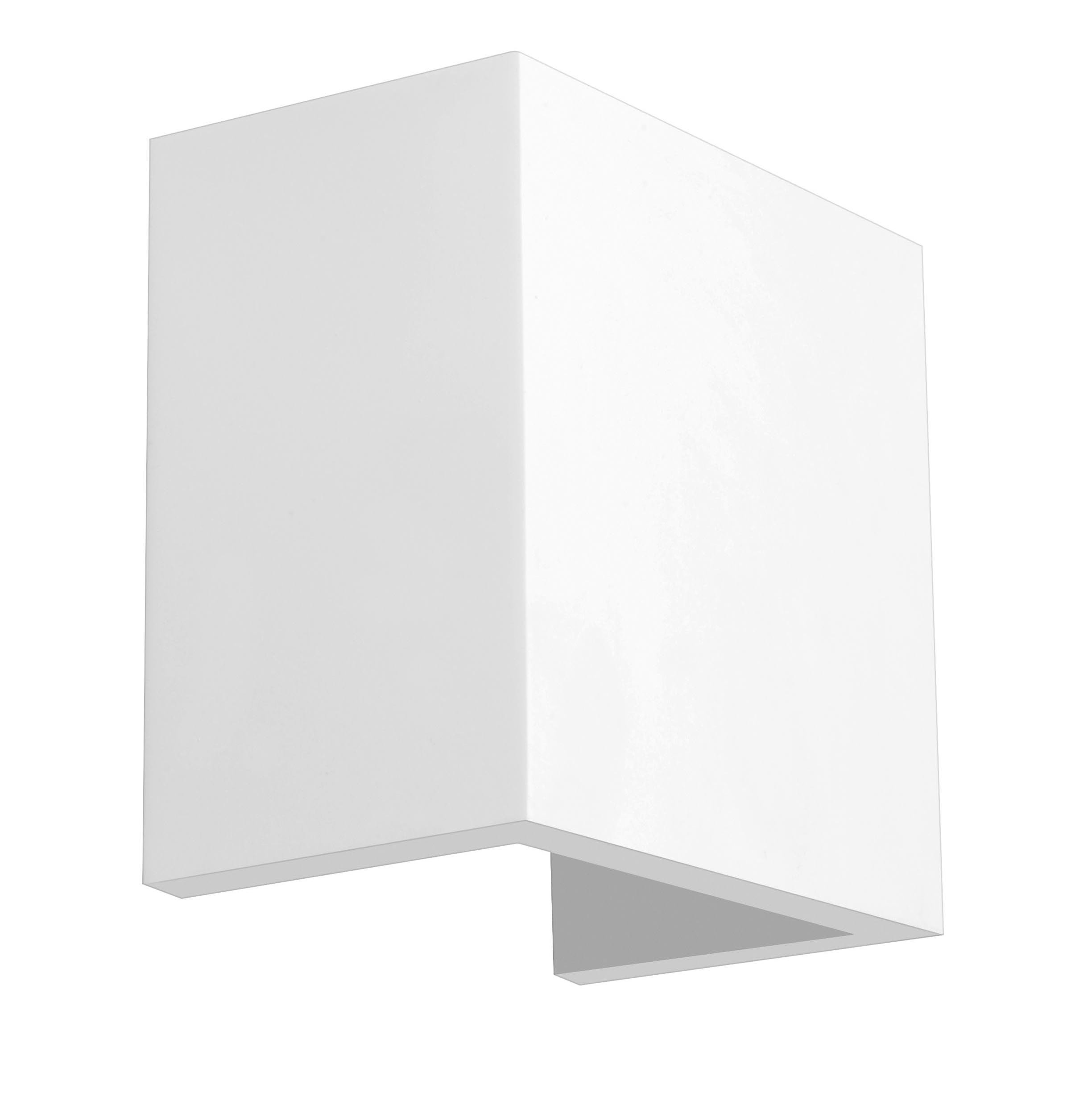 Nova Luce Sandro Square - applique murale - x 7 cm - plâtre blanc