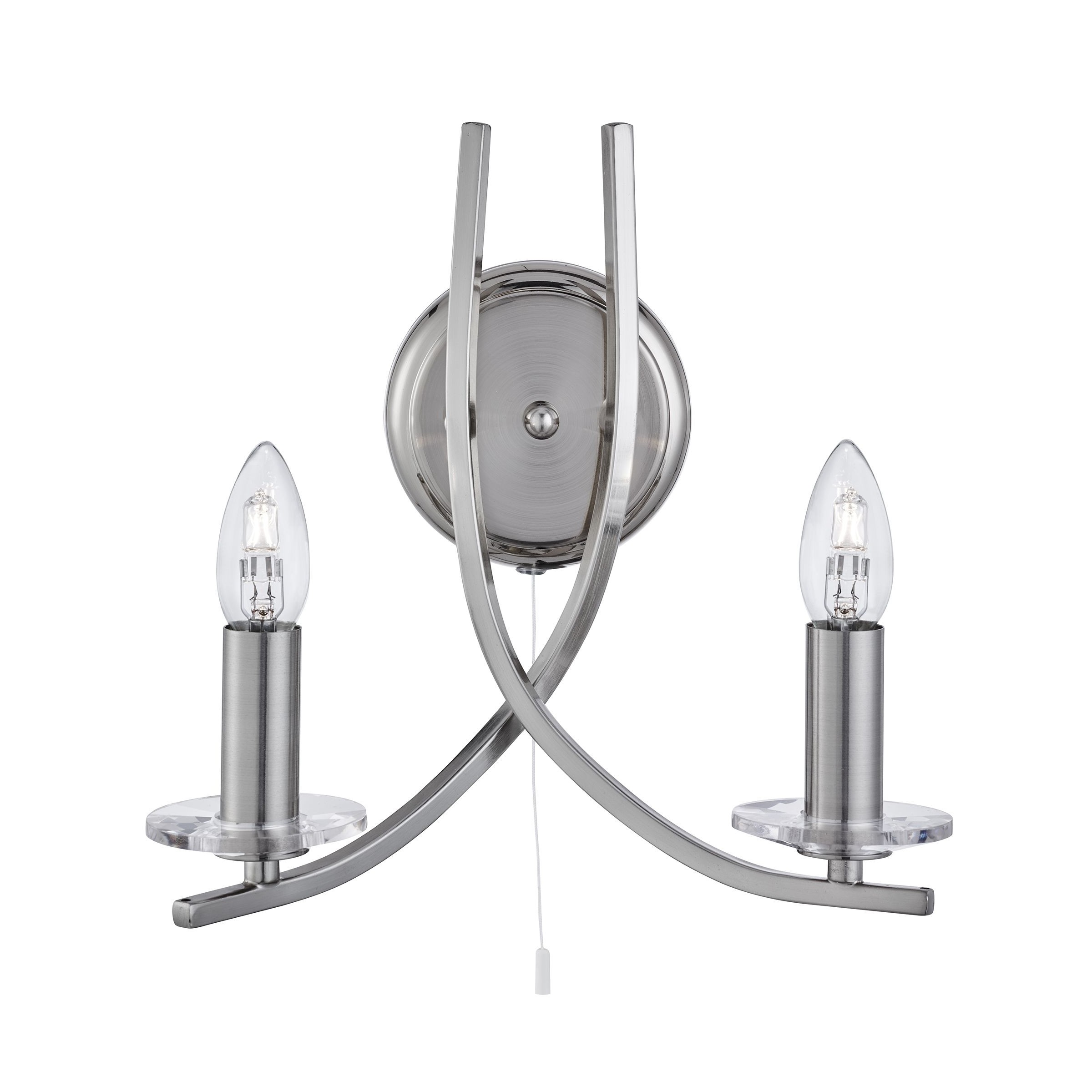 Searchlight Ascona - applique murale avec interrupteur à tirette - cm - argent satiné