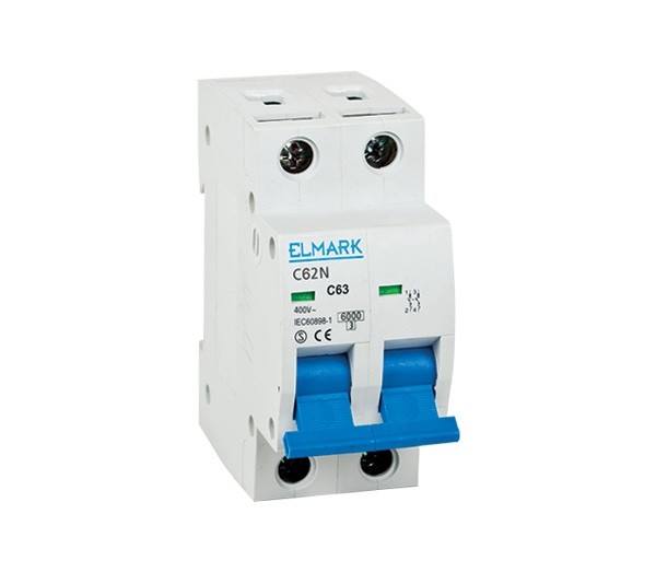 Disjoncteur Elmark - 2 pôles - 16A - 6kA - caractéristique B