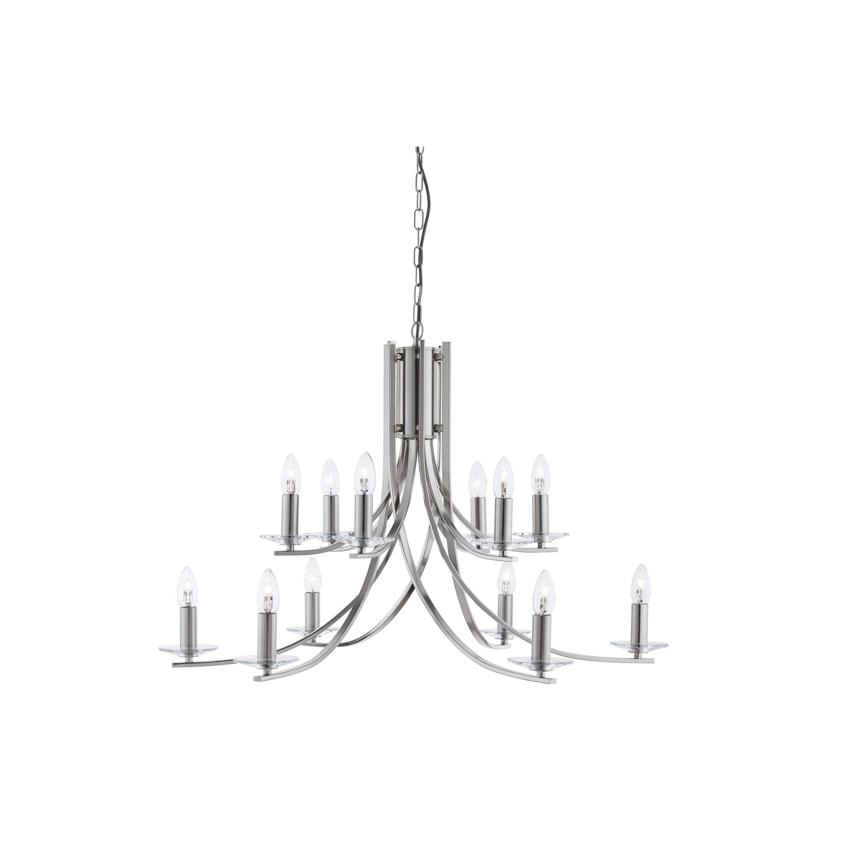 Searchlight Ascona - lustre - Ø cm - argent satiné